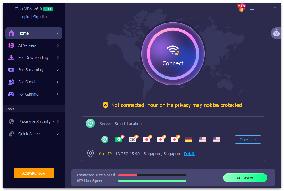 iTop VPN screenshot
