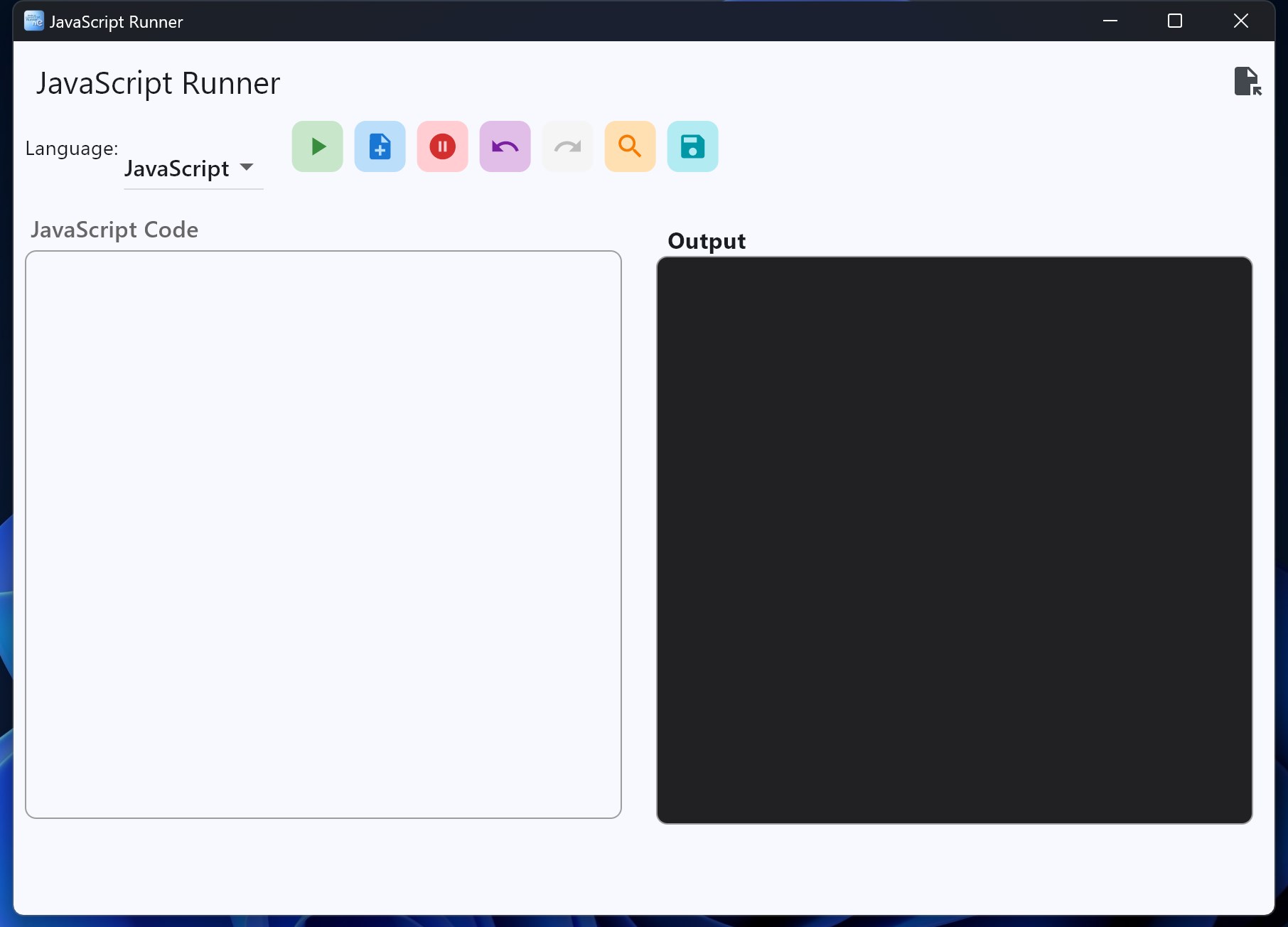 Captura de pantalla de Node.js/JavaScript Runner