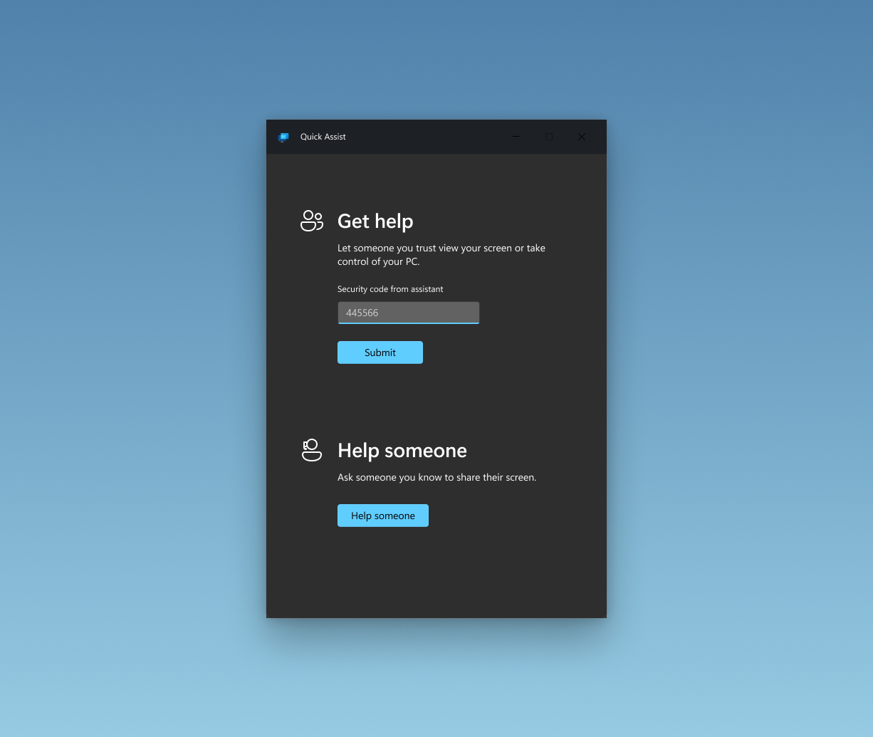 Remotehilfe Screenshot