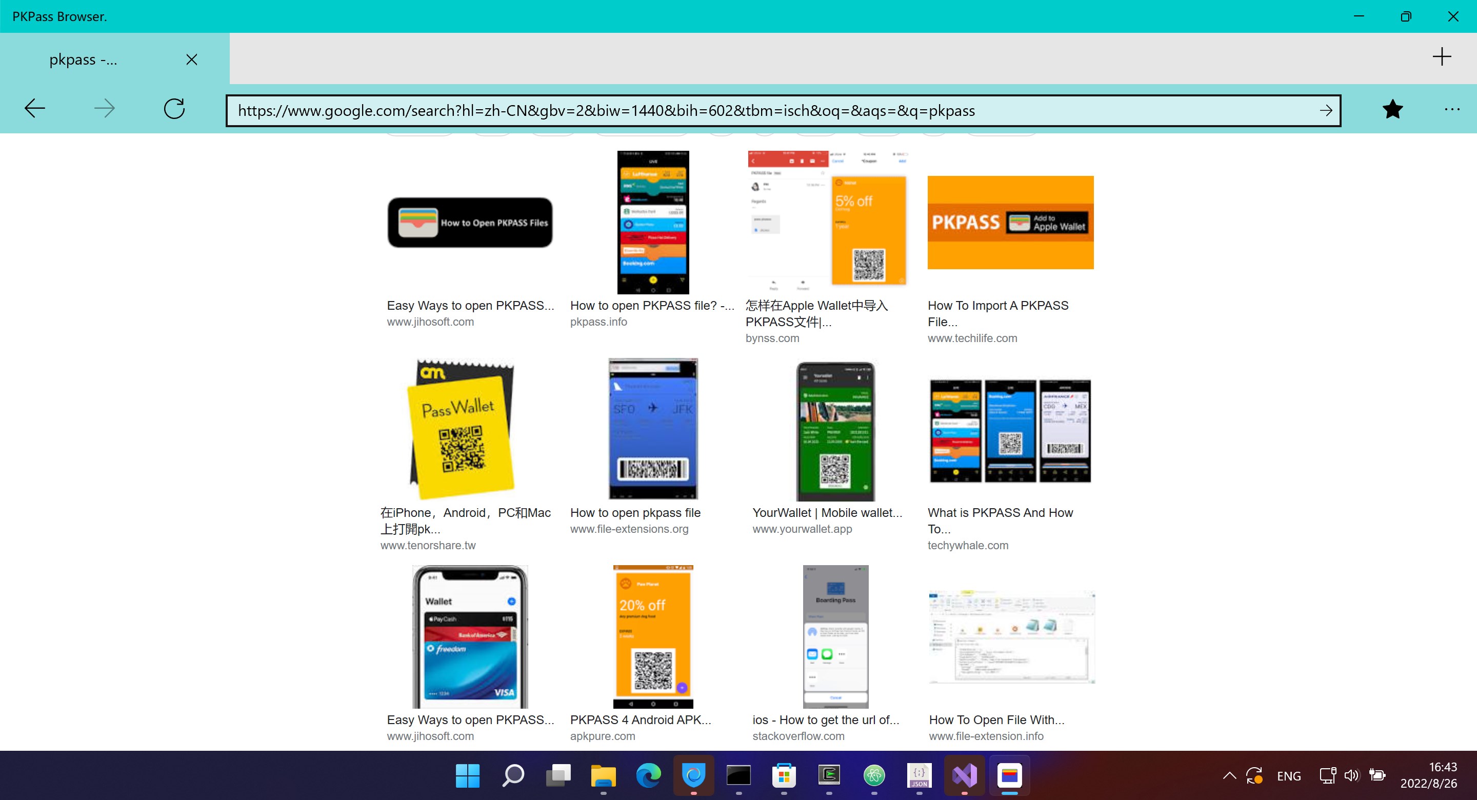 PKPass Browser. Screenshot