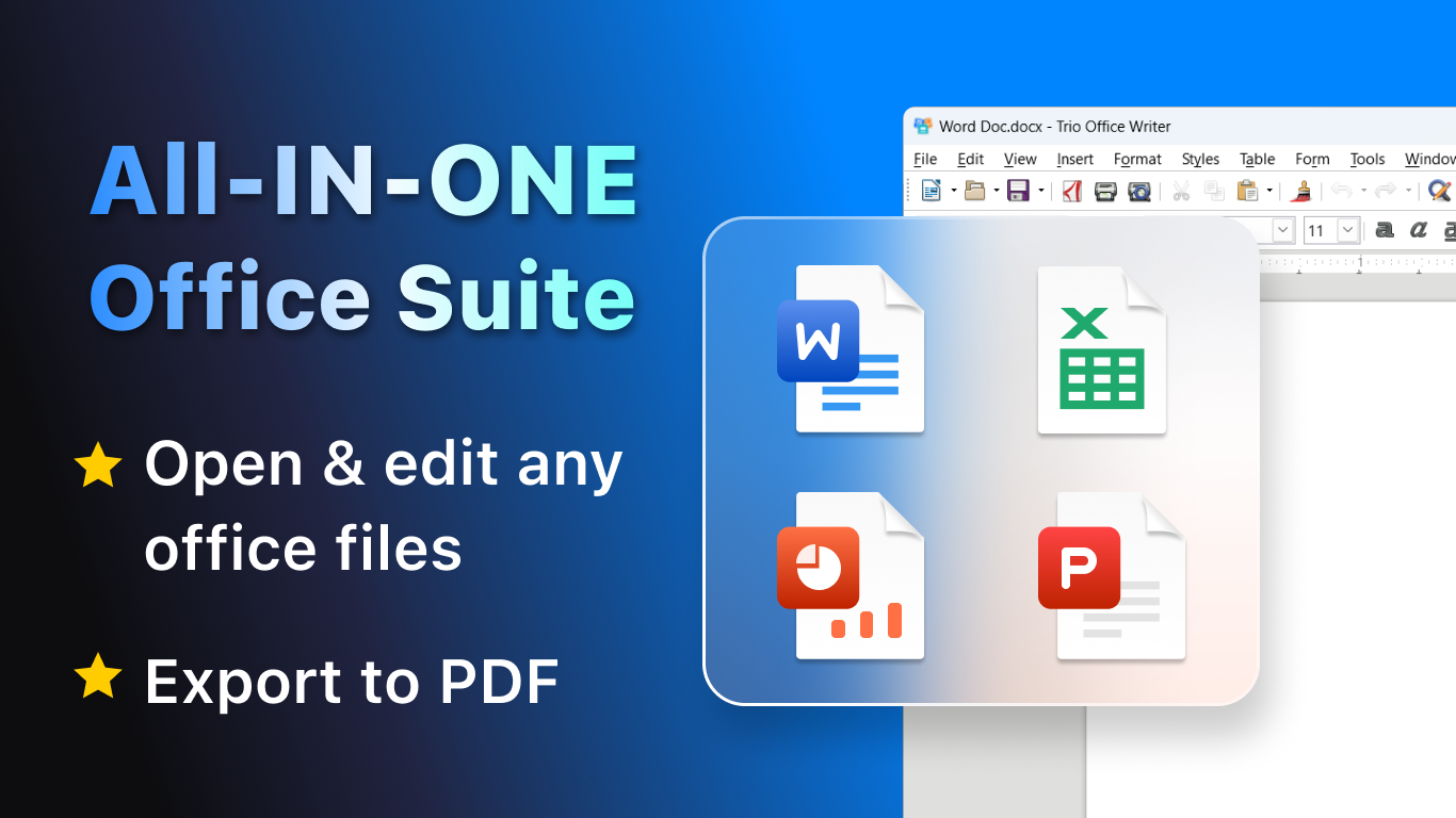 Trio Office: DOCX & XLSX Editor screenshot