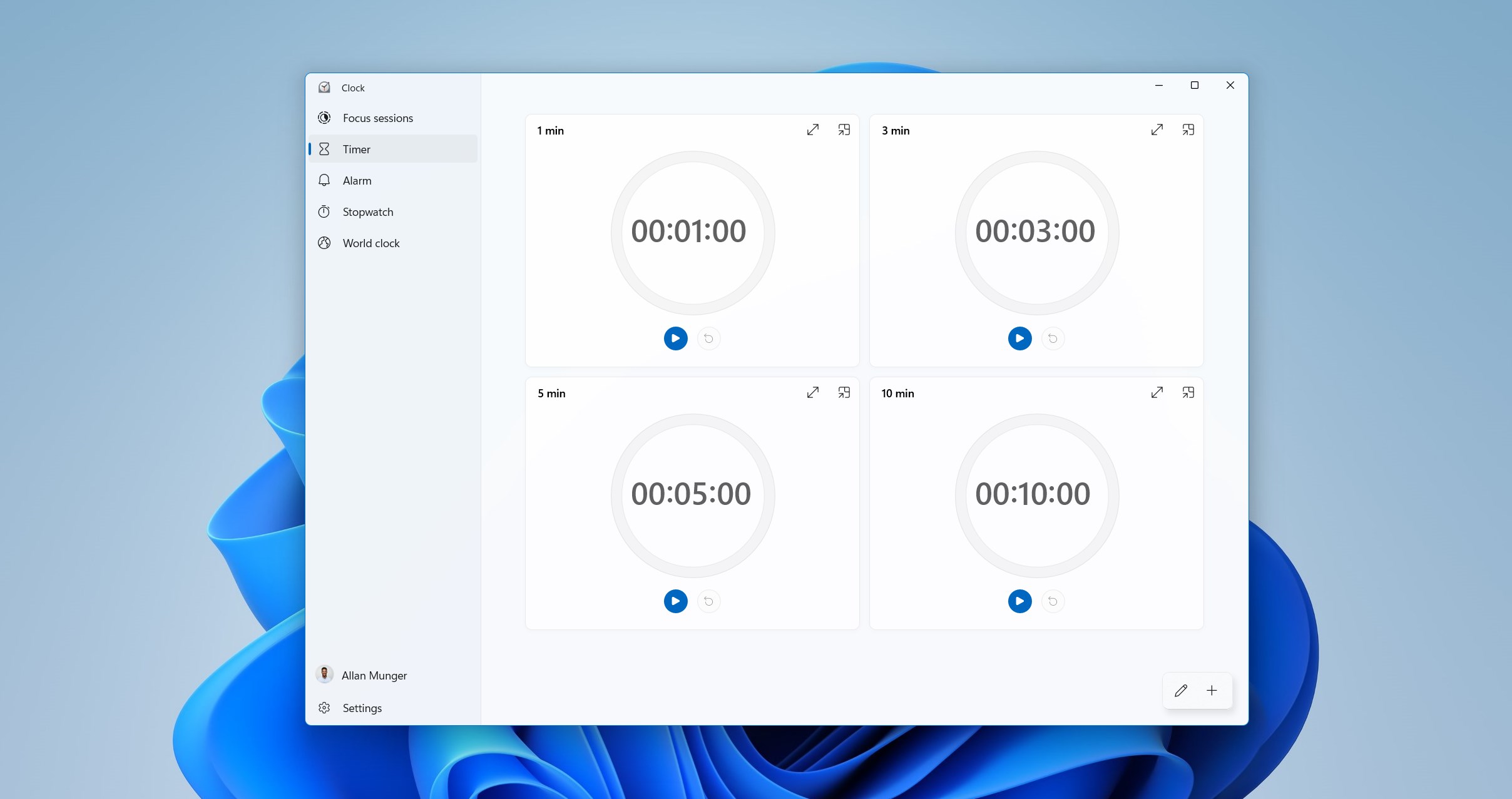 Captura de pantalla de Alarmas y reloj de Windows