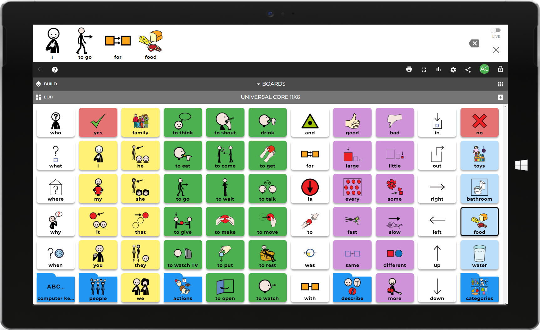 Cboard AAC app screenshot