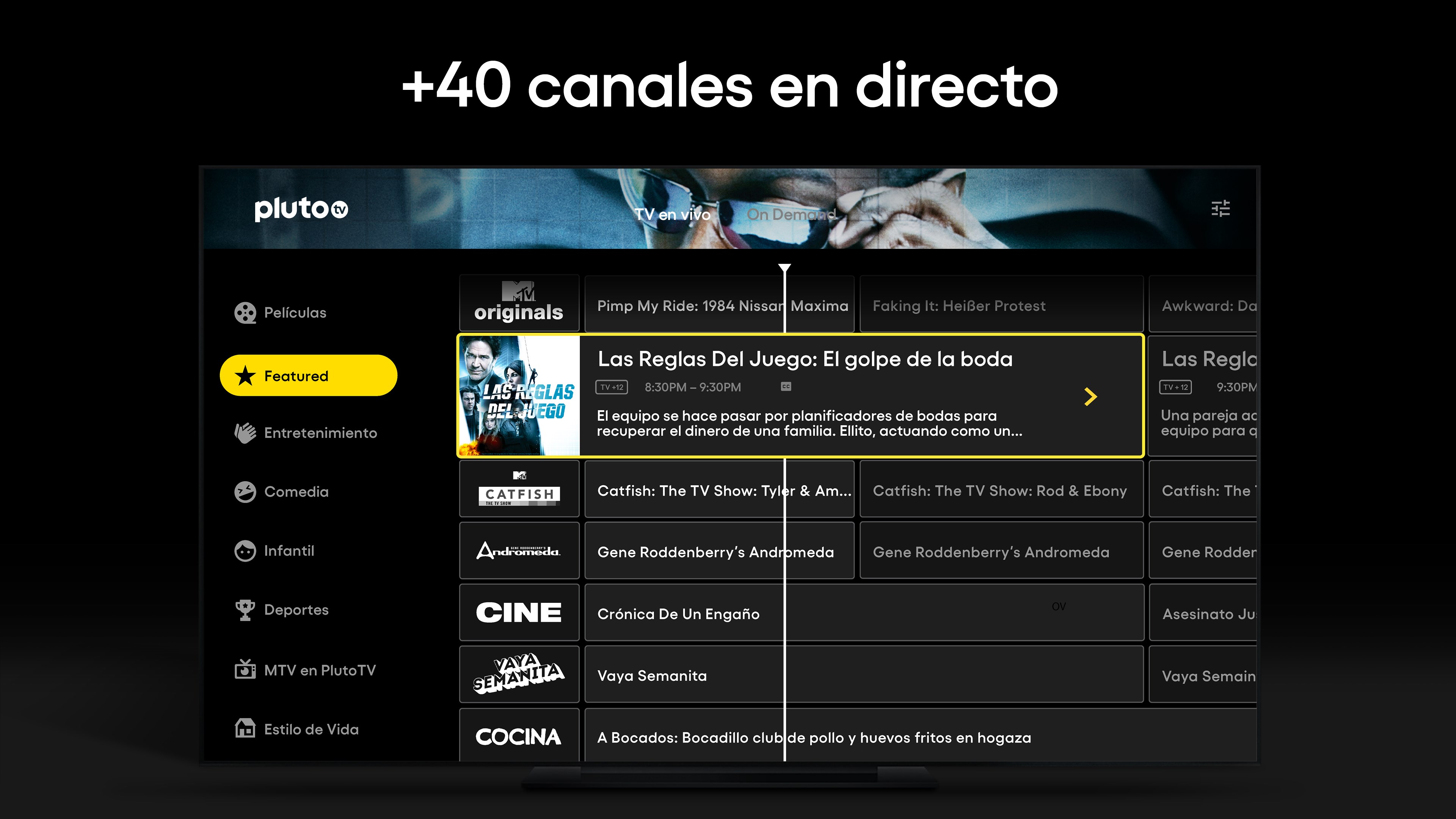 Captura de pantalla de Pluto TV