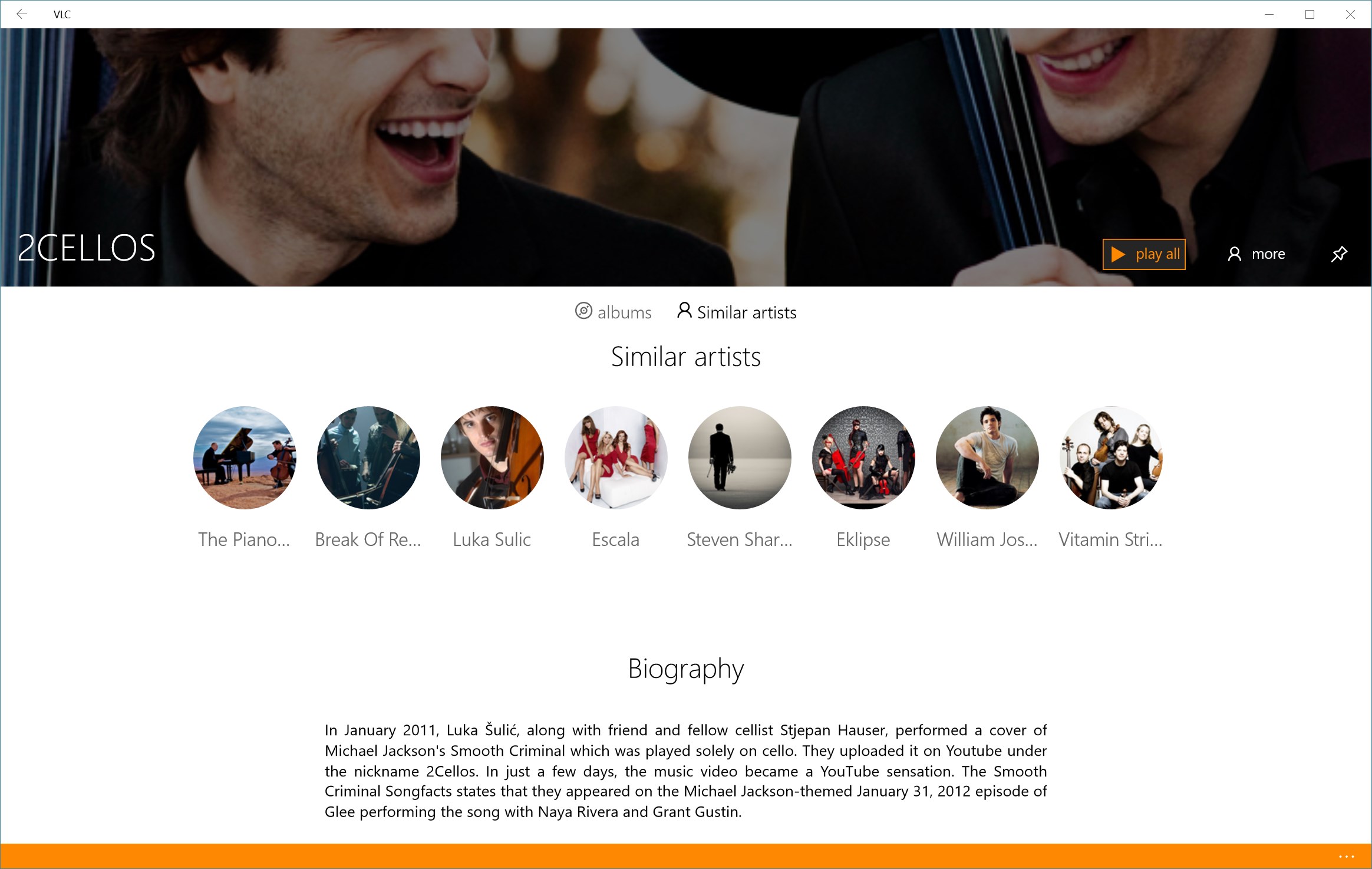 VLC UWP screenshot