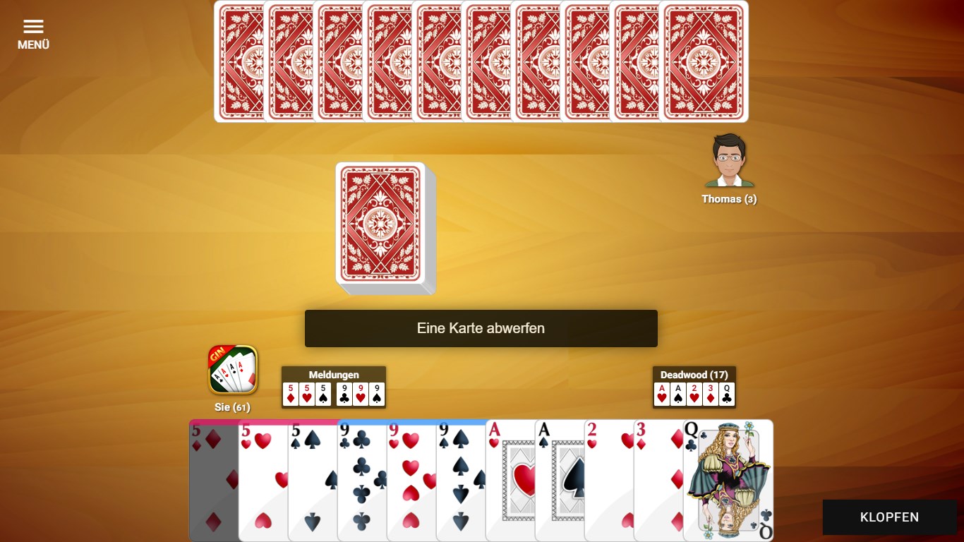 Gin Rummy auf Deutsch Screenshot