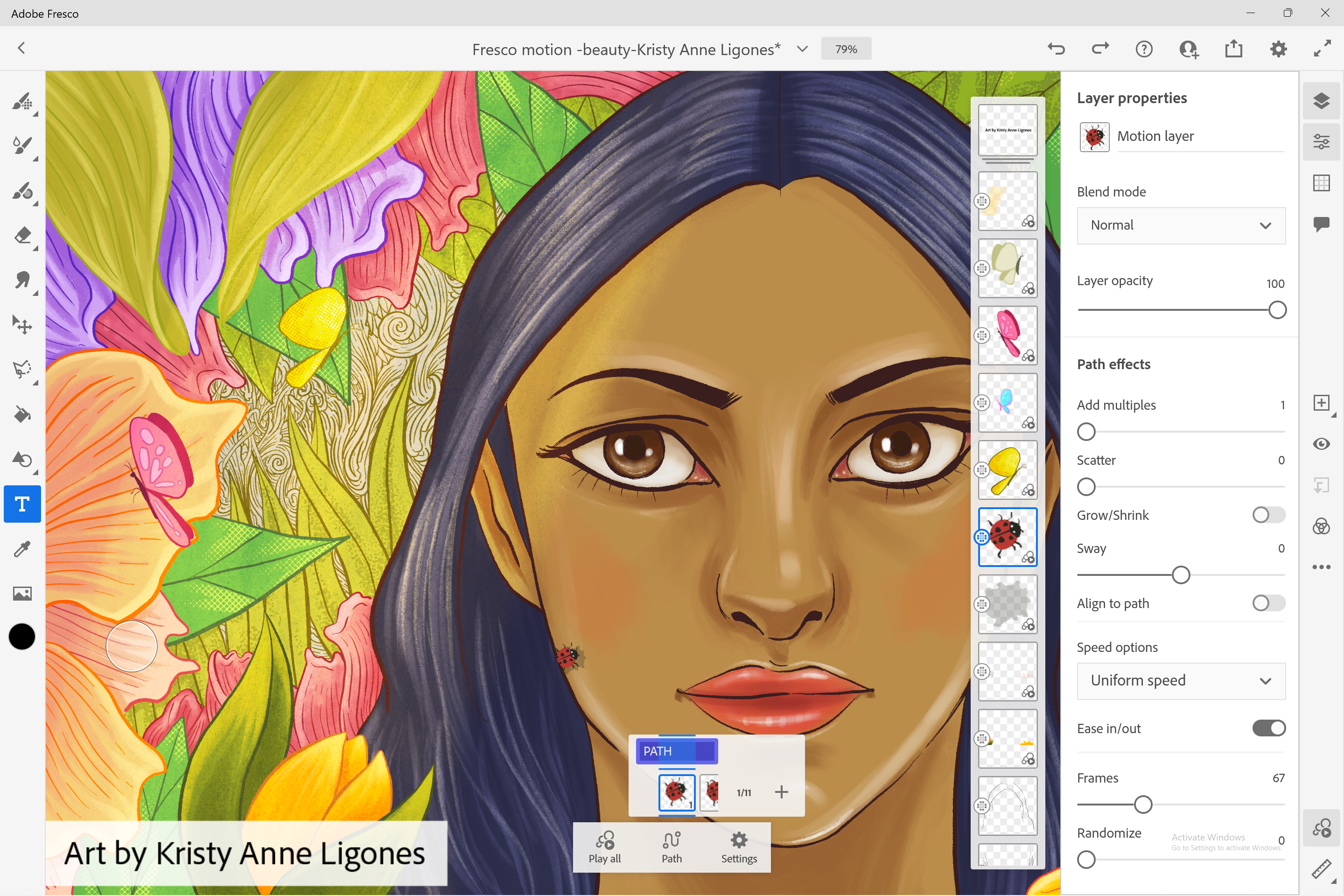 Captura de pantalla de Adobe Fresco