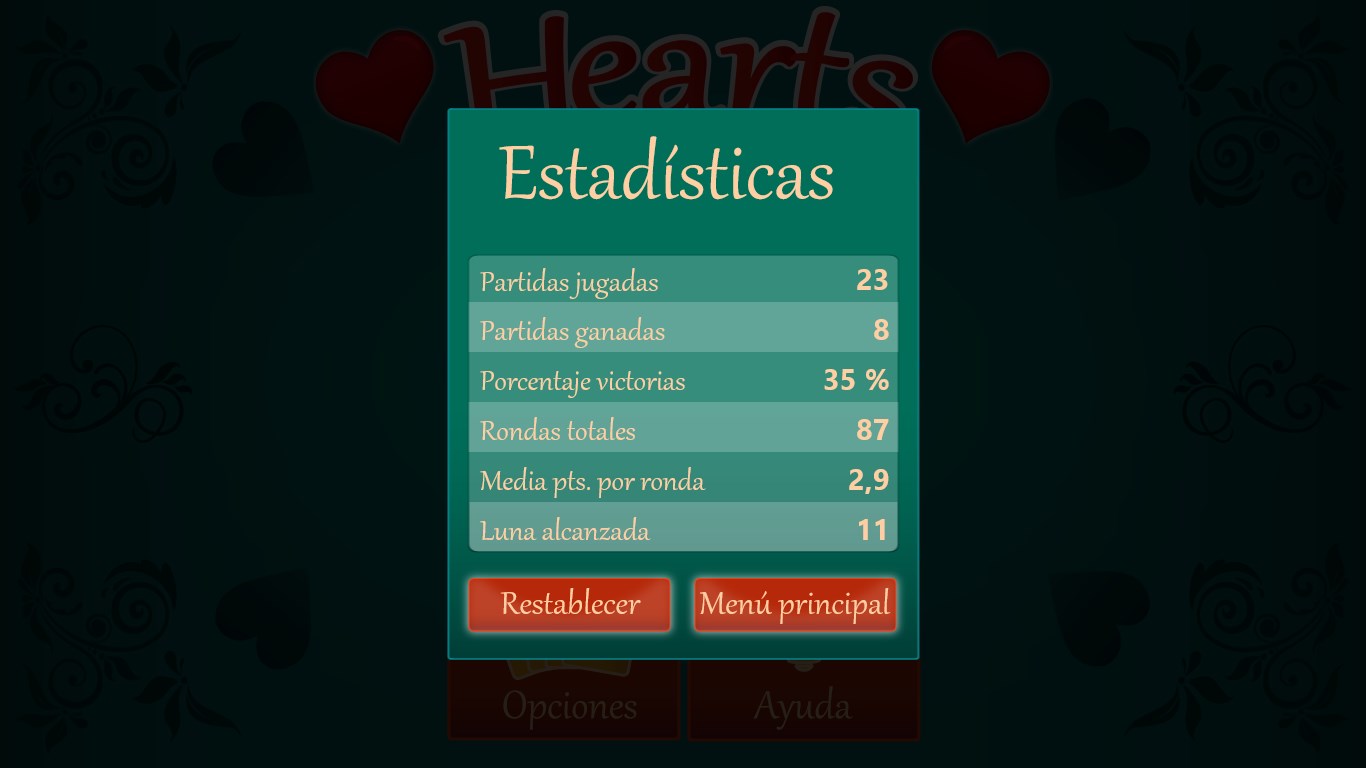 Captura de pantalla de Corazones