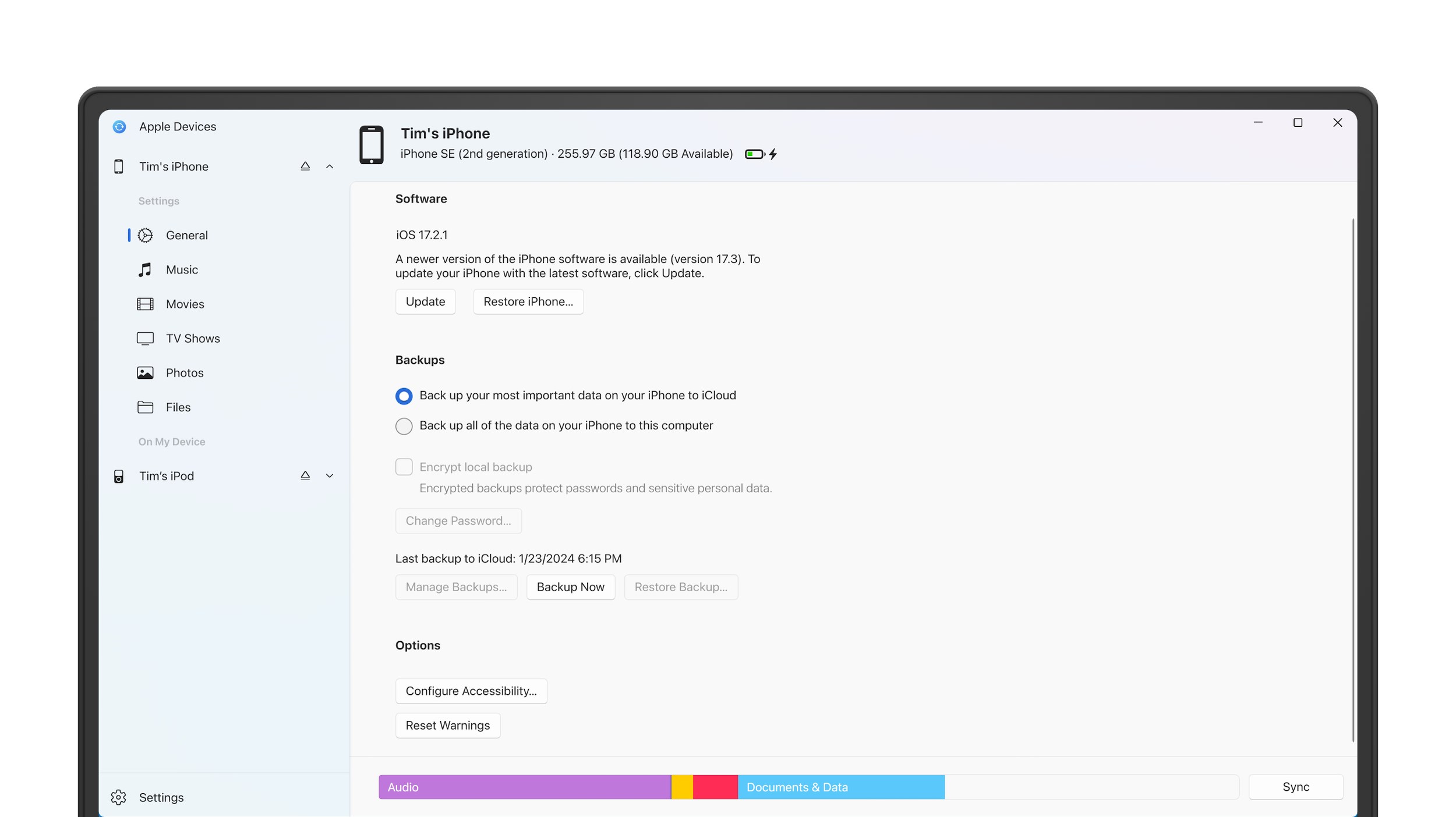 Apple-Geräte Screenshot