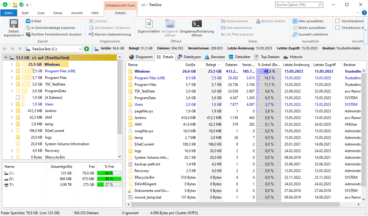 TreeSize Screenshot
