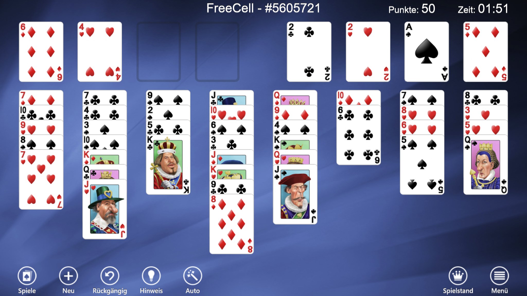 FreeCell Solitär Screenshot