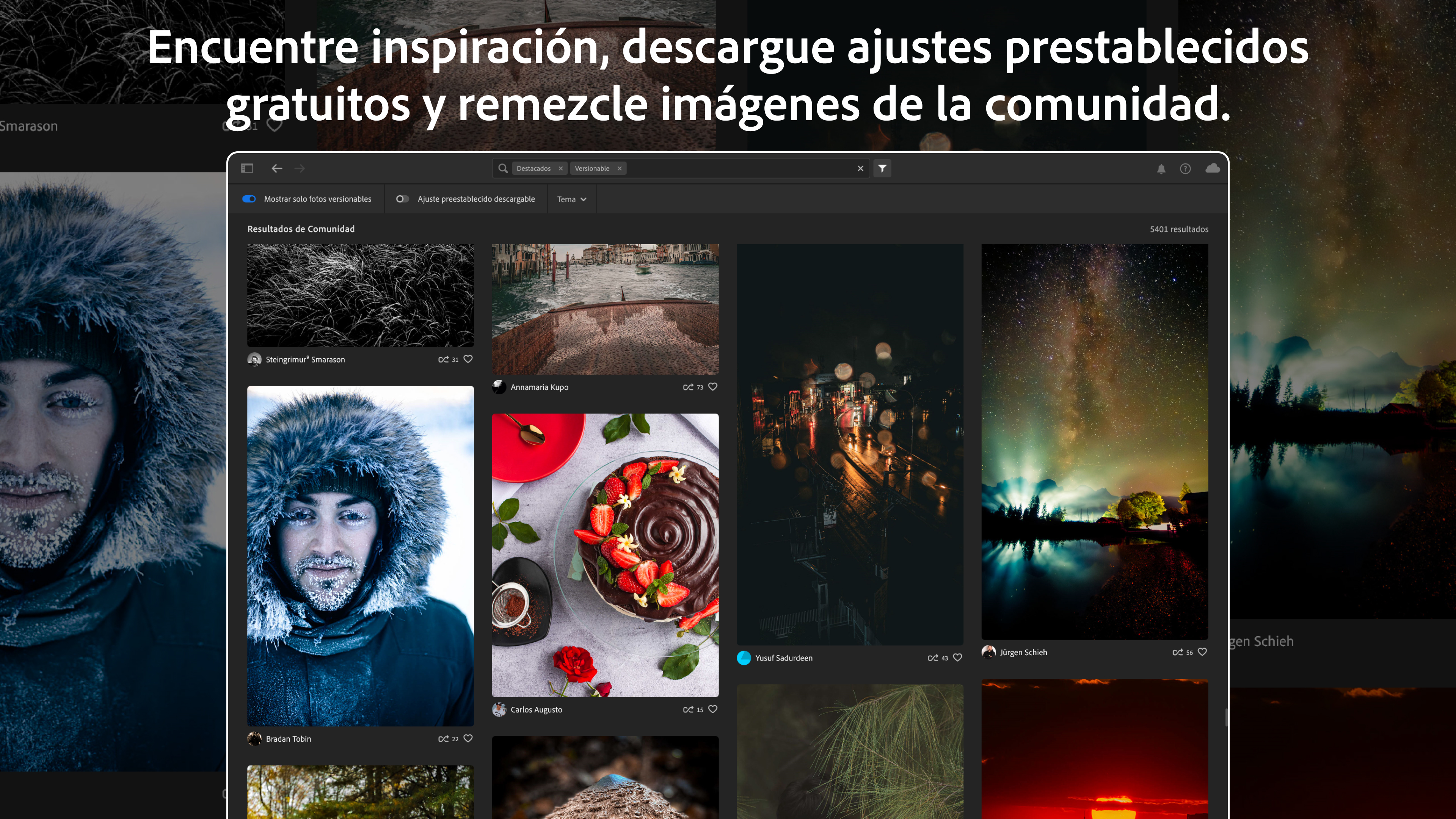 Captura de pantalla de Adobe Lightroom