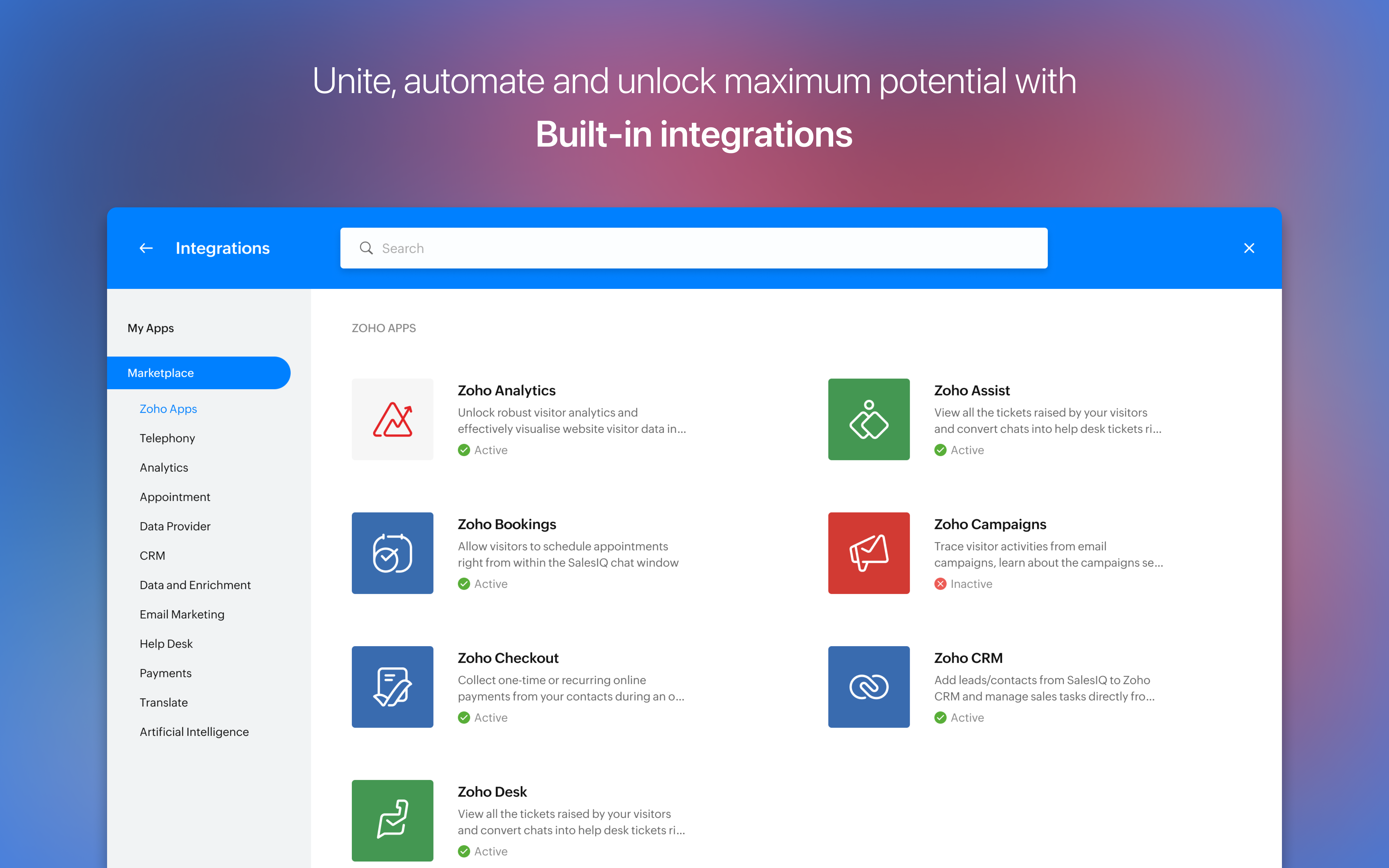 SalesIQ screenshot