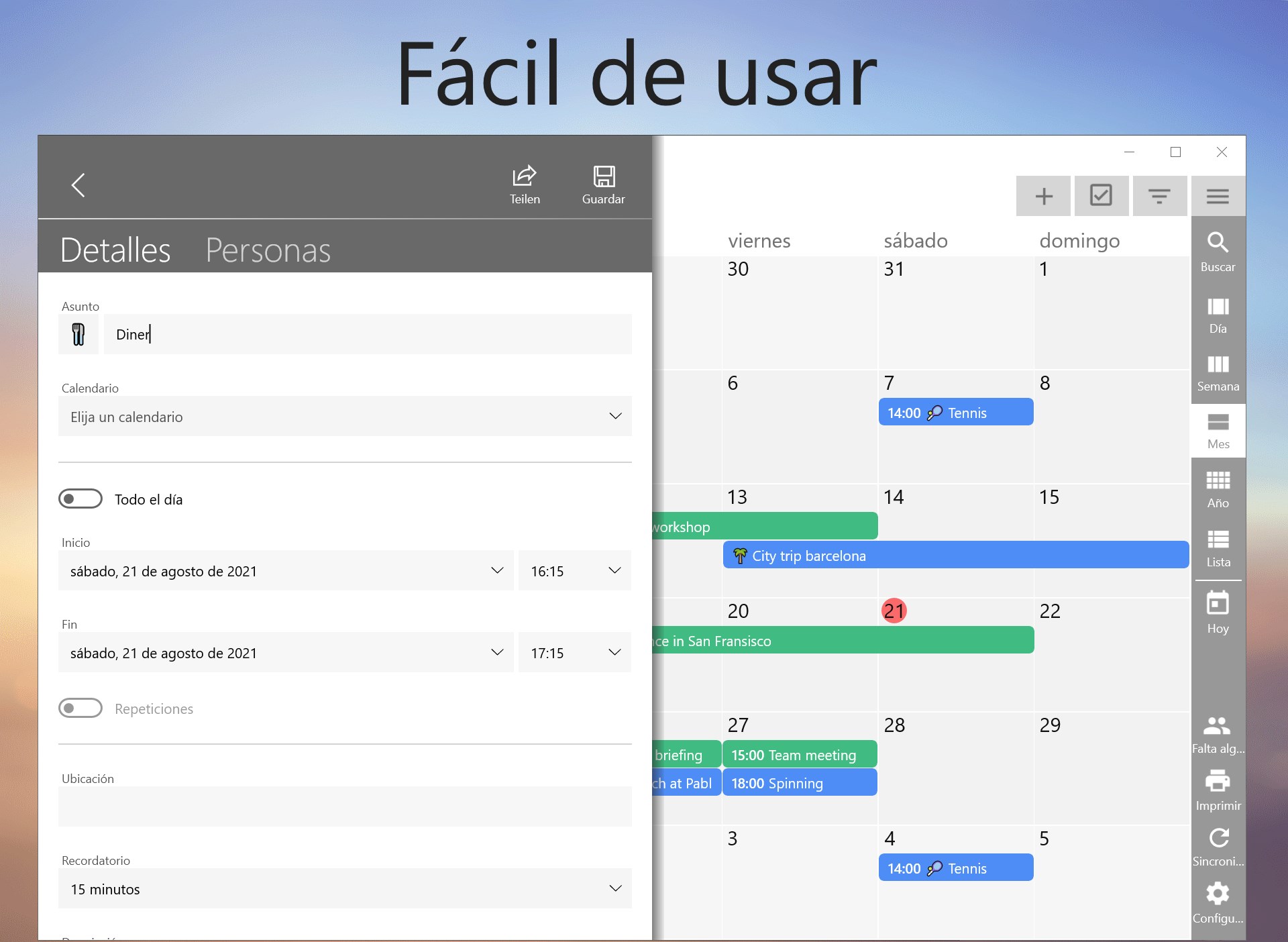Captura de pantalla de One Calendar