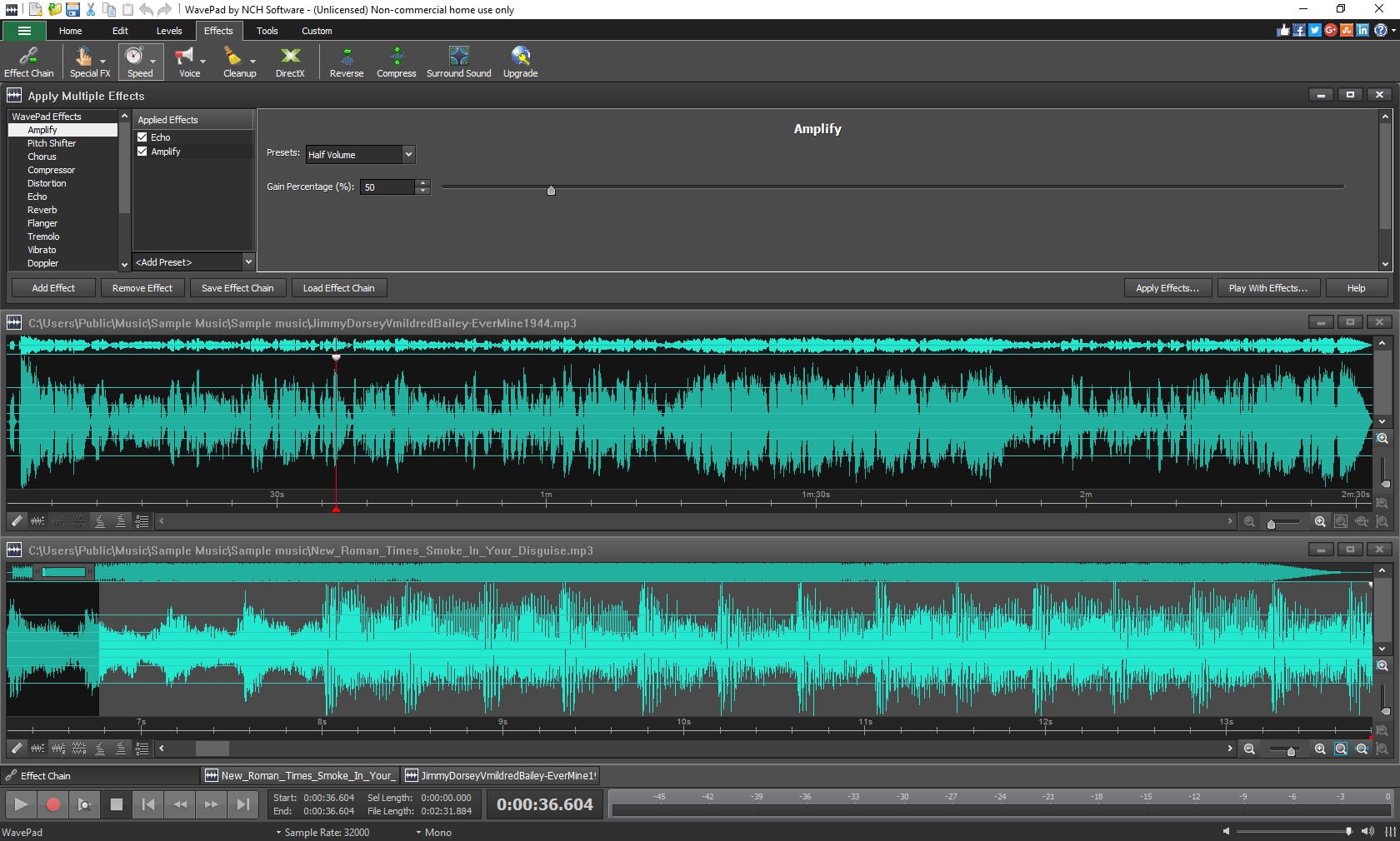 WavePad Audio Editor Software Express Edition screenshot