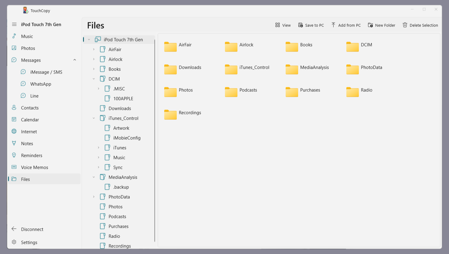 Captura de pantalla de TouchCopy