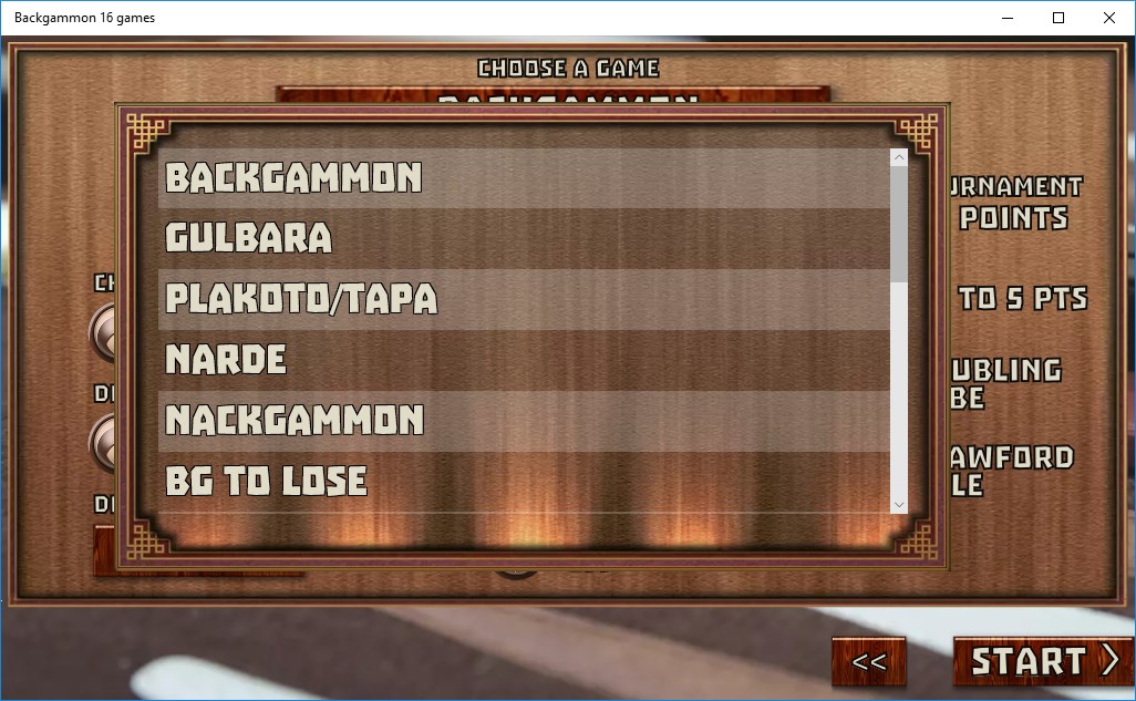 Backgammon 16 games screenshot