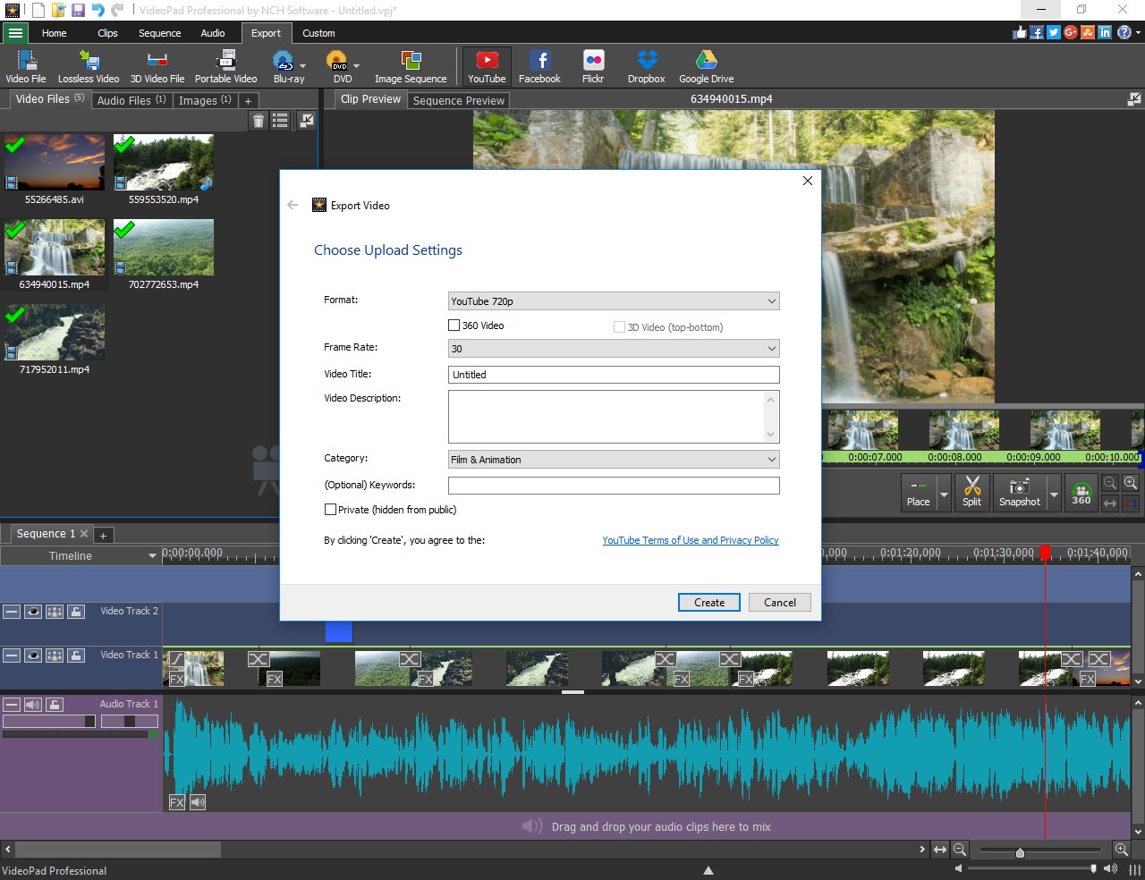 VideoPad screenshot