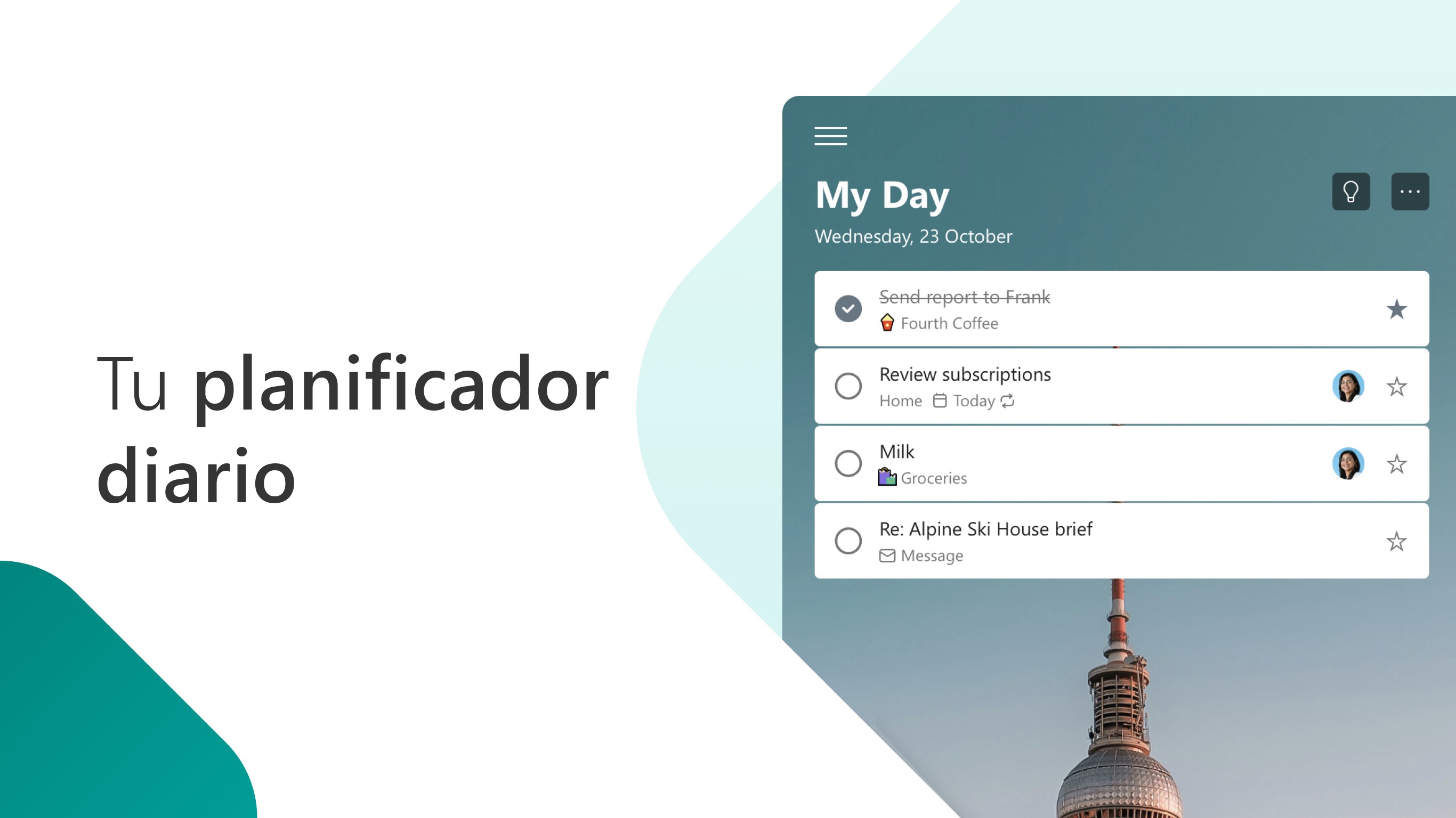 Captura de pantalla de Microsoft To Do: Lists, Tasks & Reminders