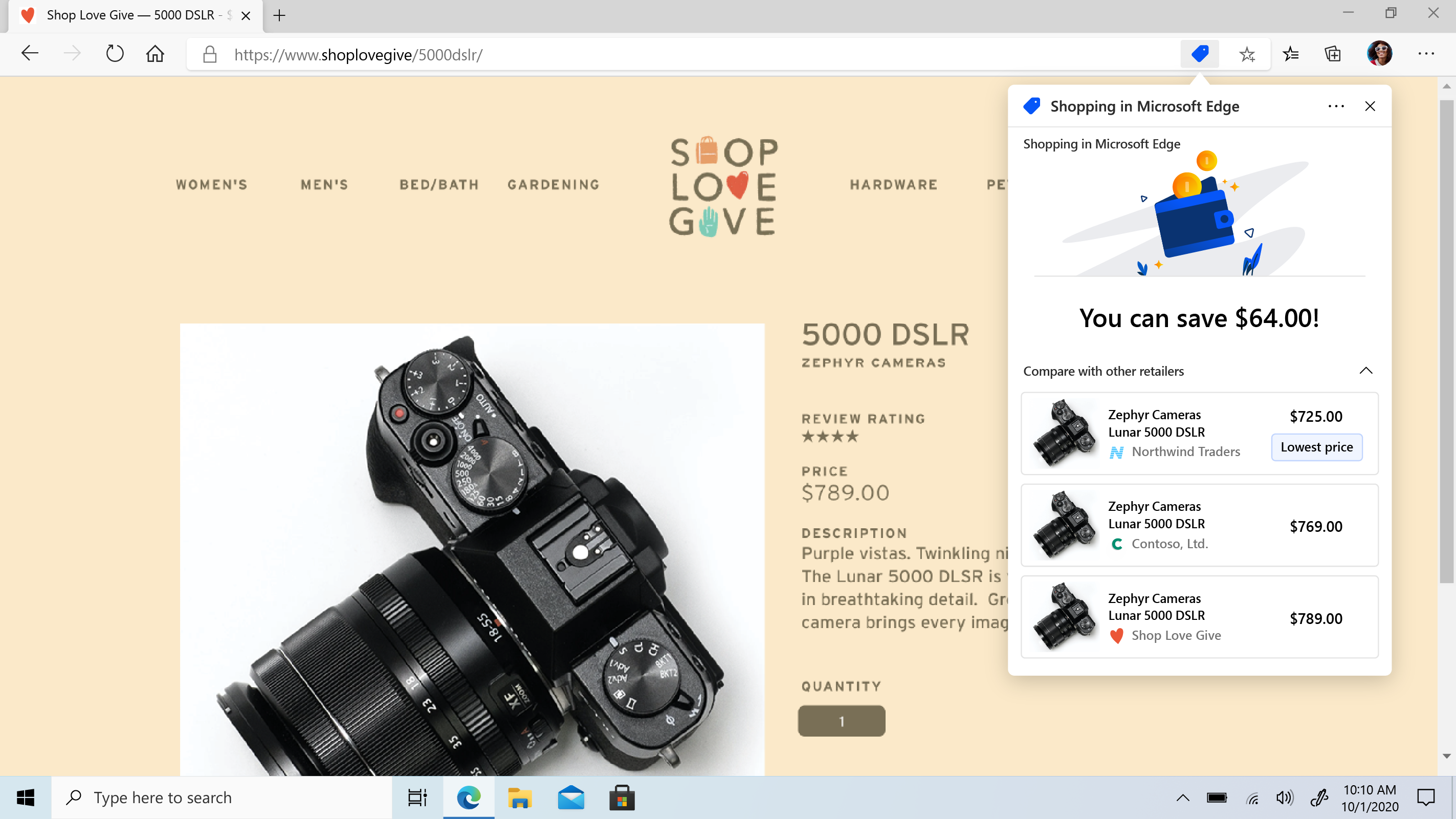 Captura de pantalla de Microsoft Edge Browser