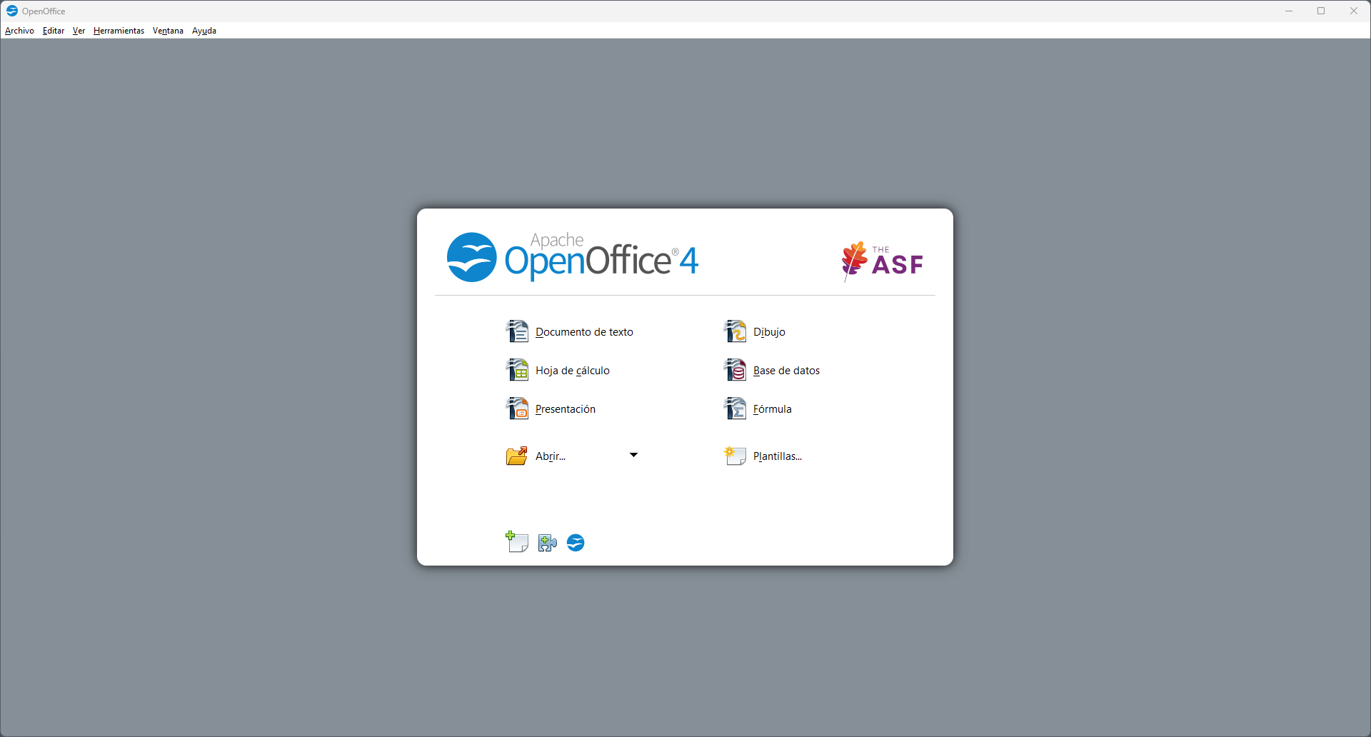 Captura de pantalla de Apache OpenOffice