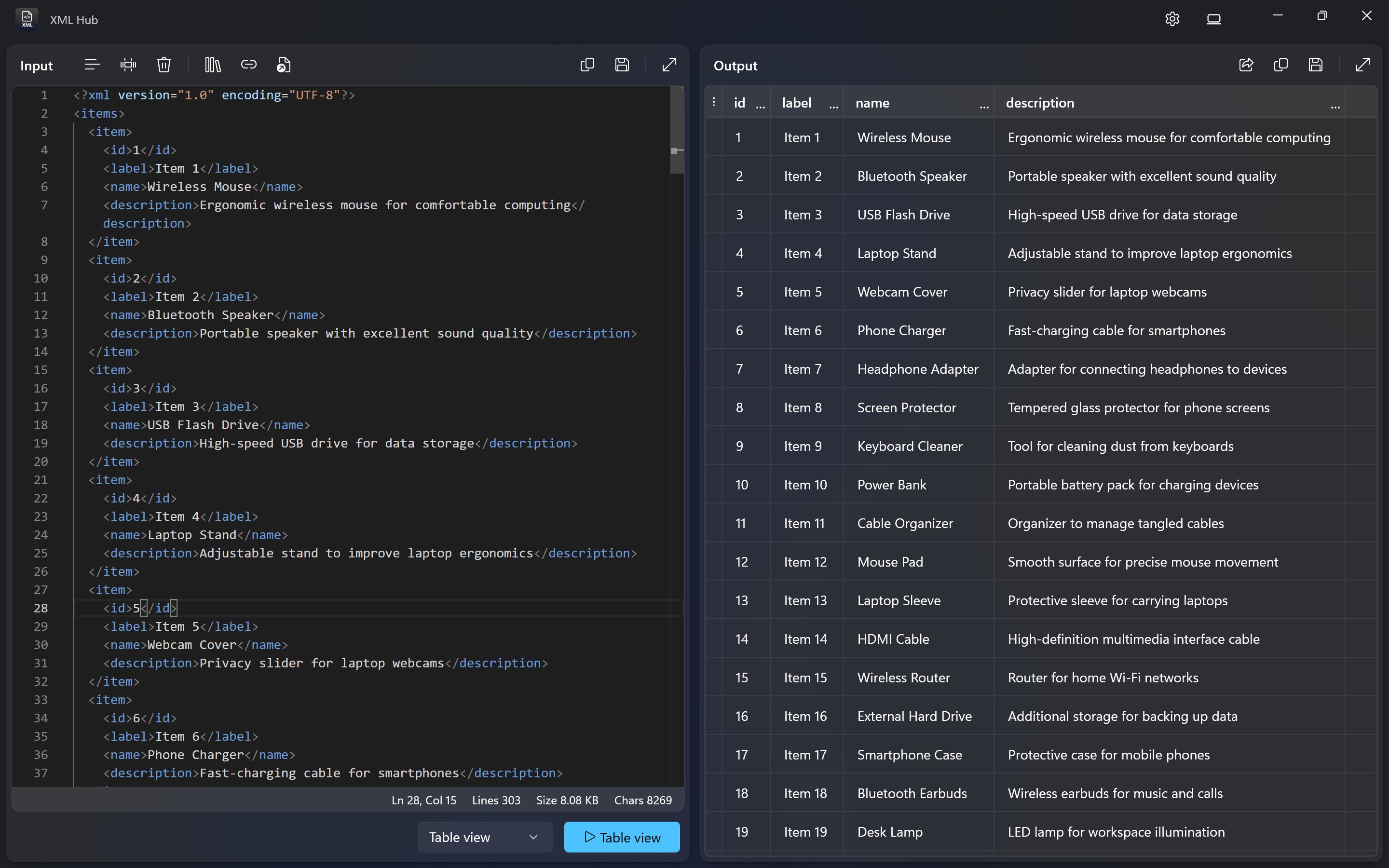 XML Hub screenshot