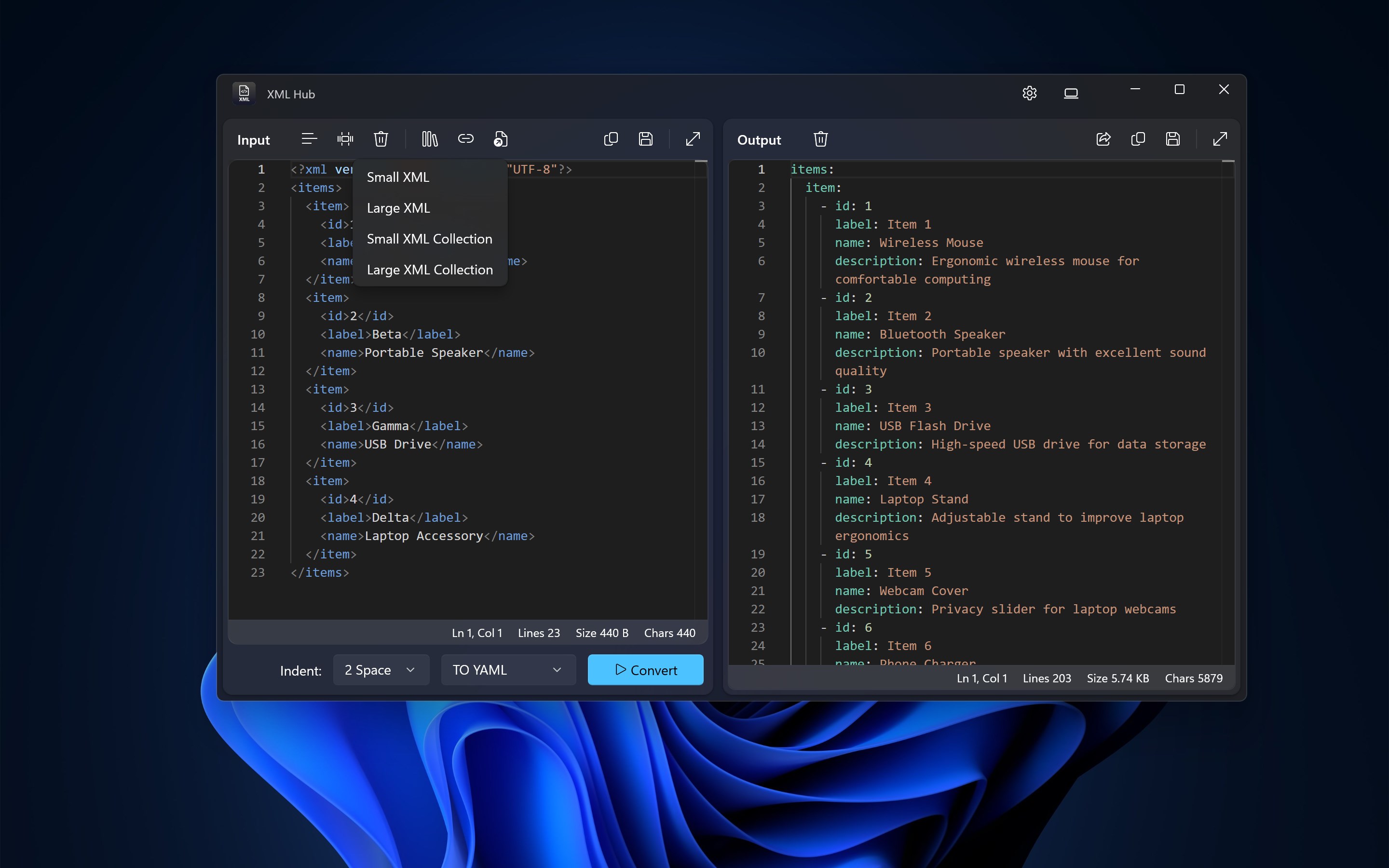 XML Hub screenshot