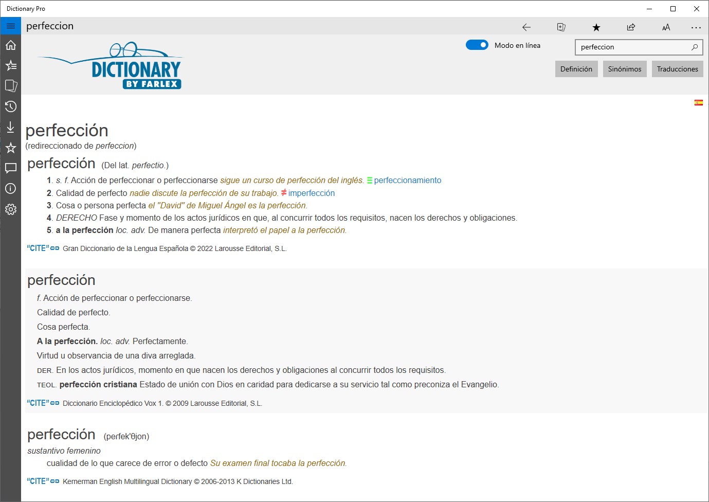 Captura de pantalla de Dictionary Pro by Farlex