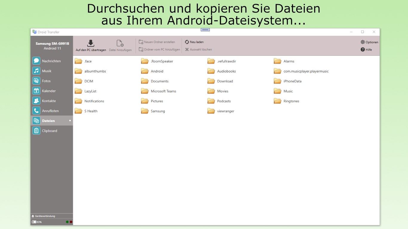 Droid Transfer Screenshot