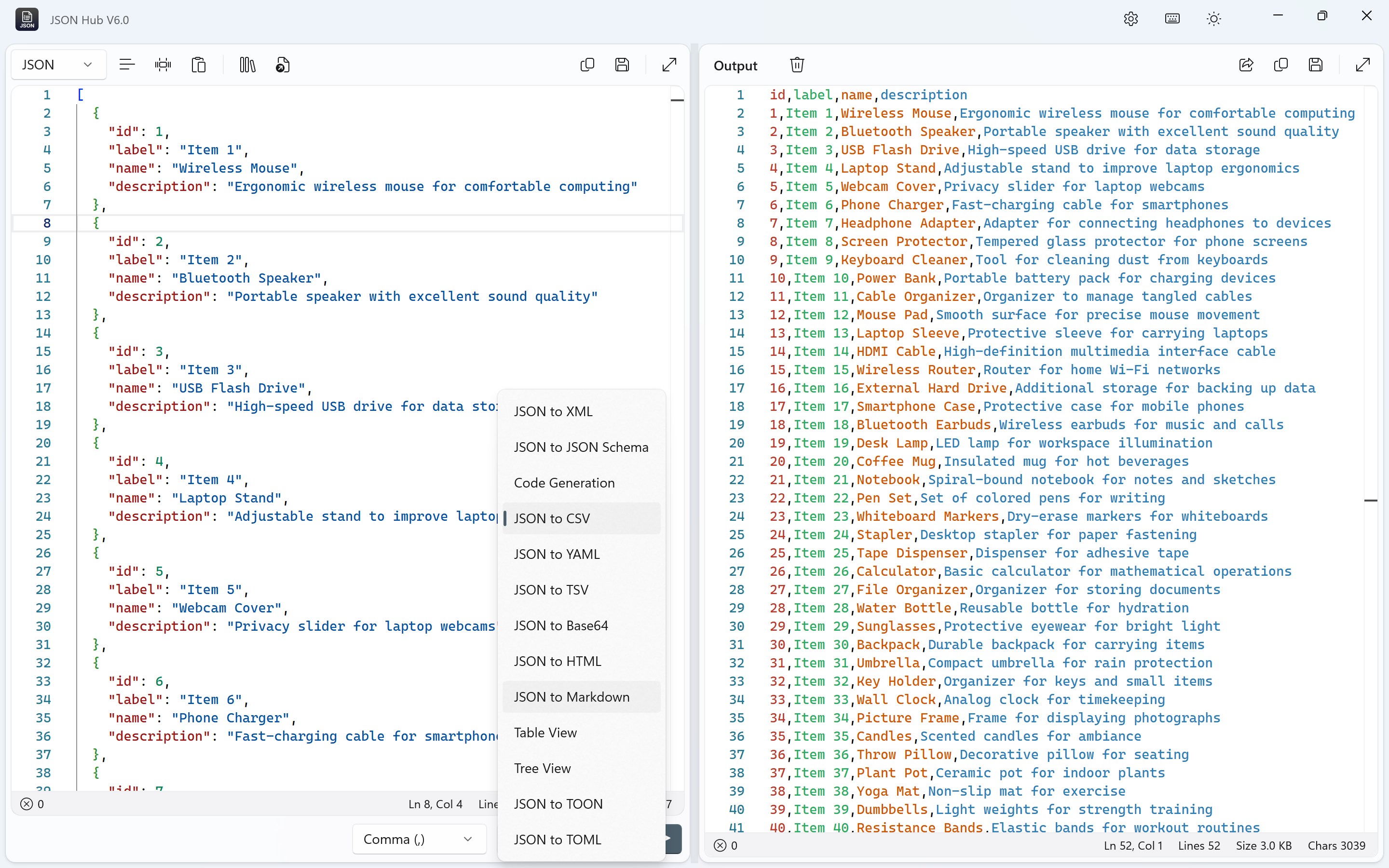 JSON Hub screenshot