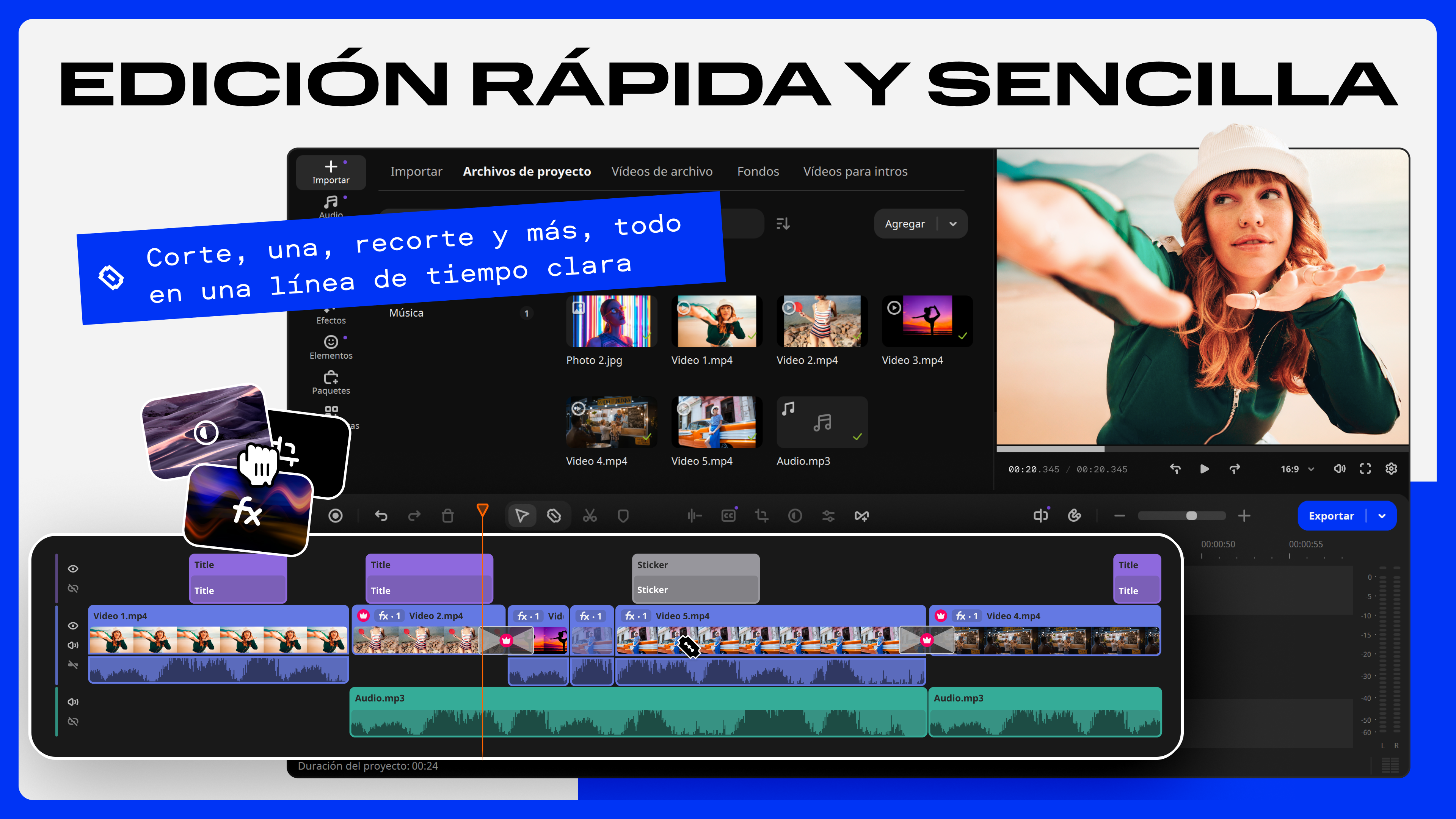 Captura de pantalla de Movavi Video Editor