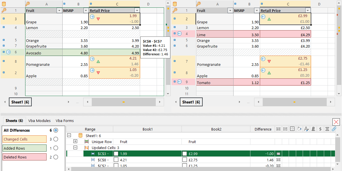 xlCompare screenshot