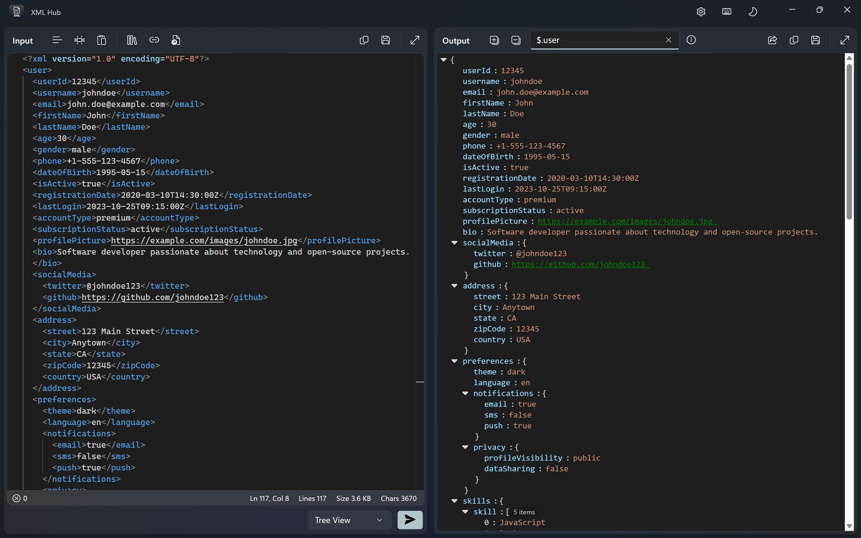 XML Hub screenshot