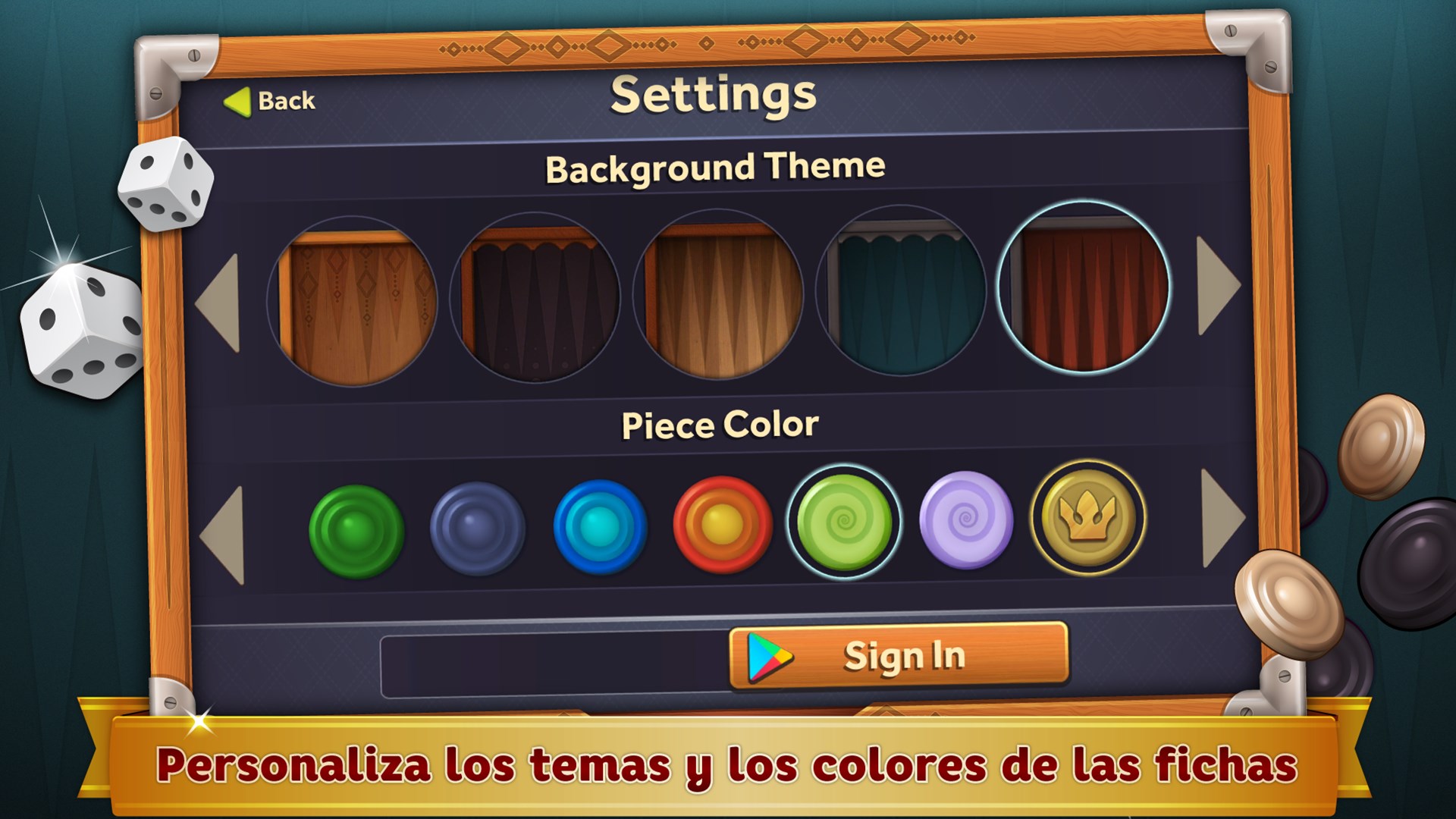 Captura de pantalla de Backgammon Deluxe