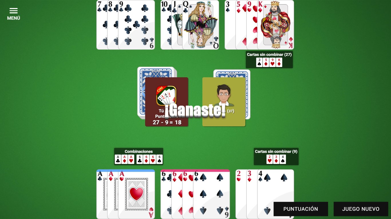 Captura de pantalla de Gin Rummy en Español