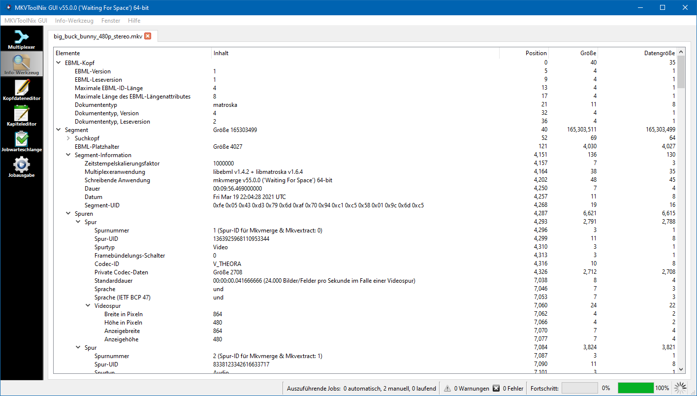 MKVToolNix Screenshot
