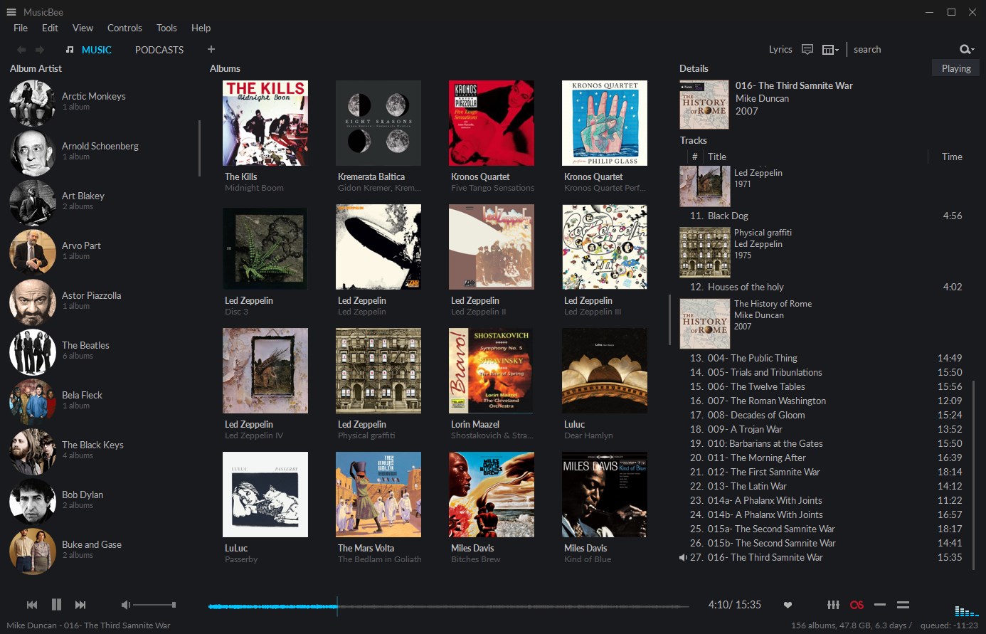 MusicBee screenshot