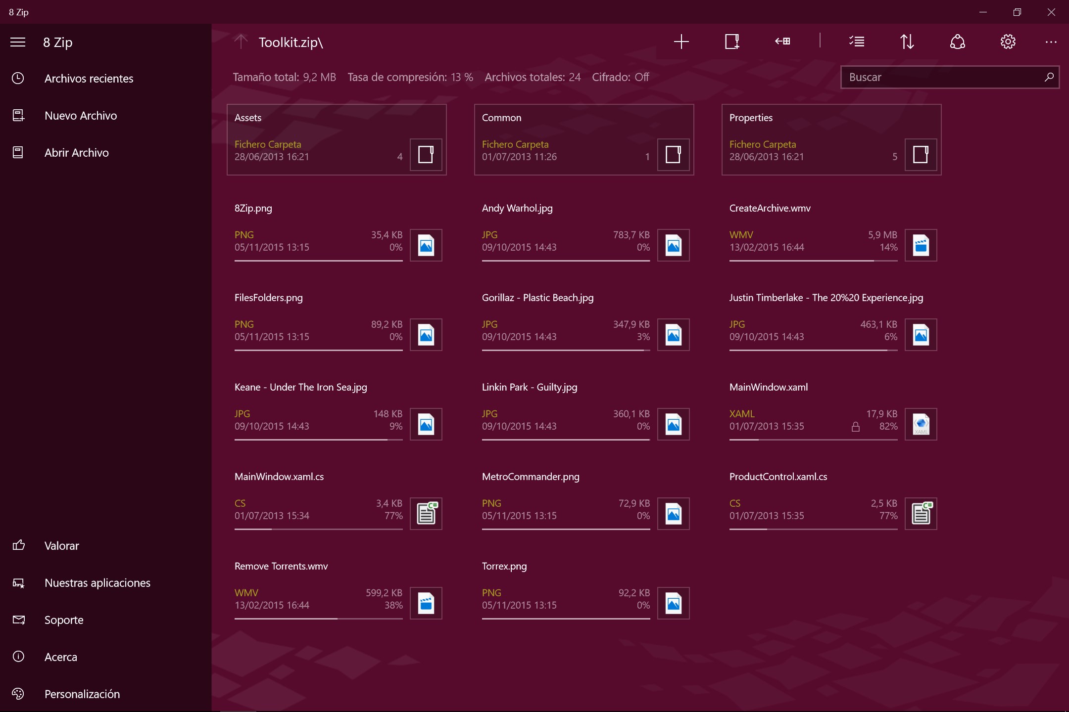 Captura de pantalla de 8 Zip Pro - advanced archiver. Create, unpack and encrypt.