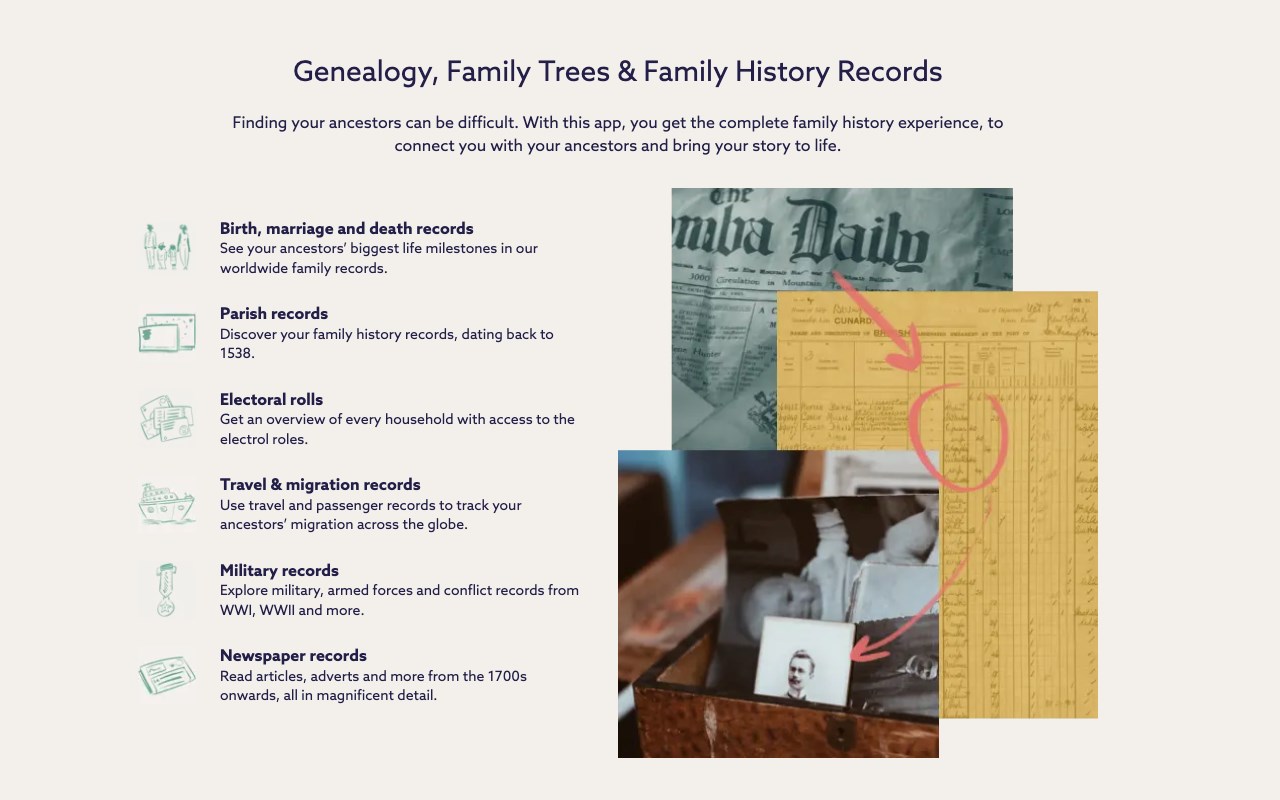 Captura de pantalla de Ancestry.