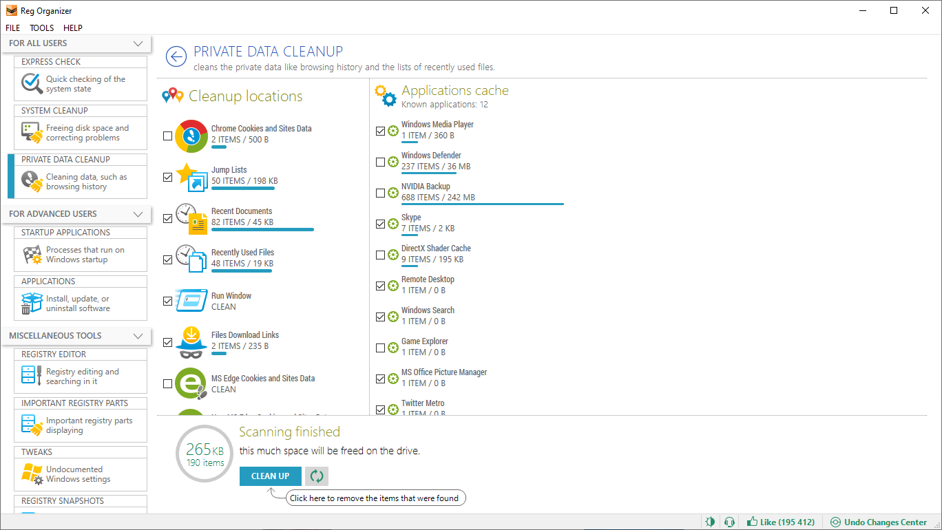 Reg Organizer screenshot