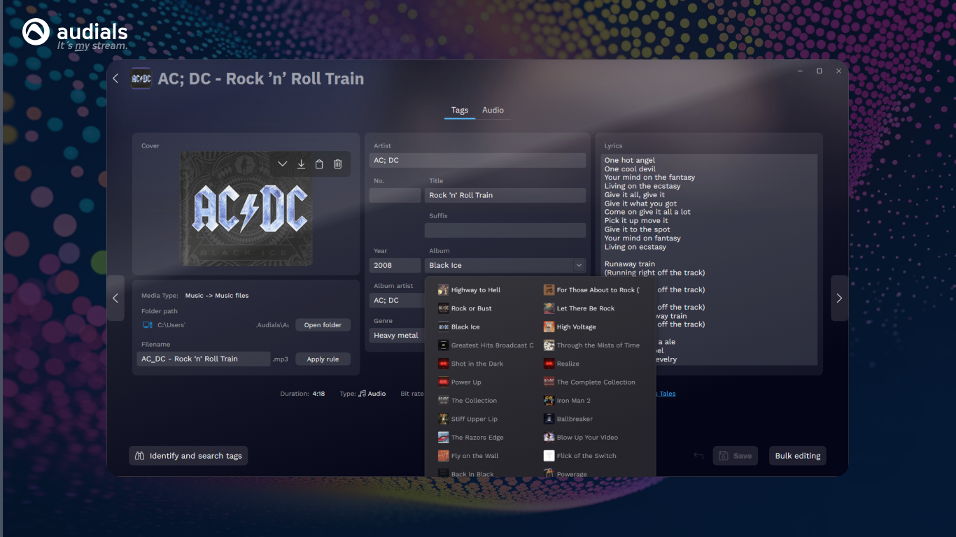 Captura de pantalla de Audials One 2026