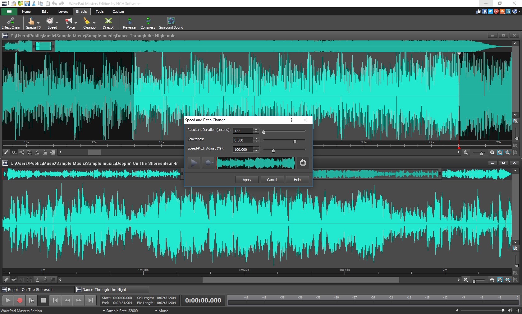 Captura de pantalla de WavePad