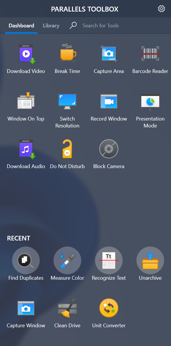 Parallels Toolbox screenshot