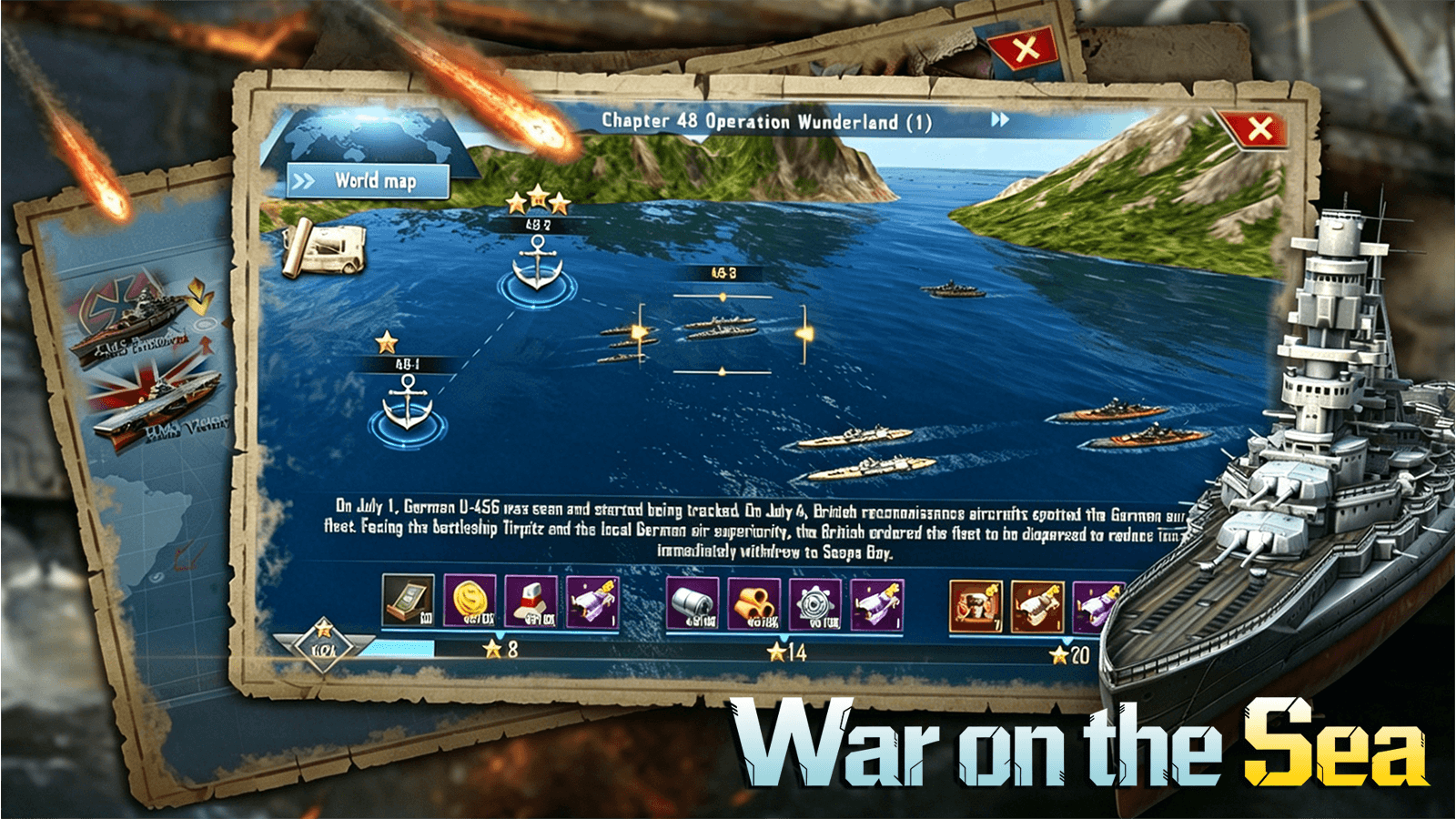 Captura de pantalla de War on the Sea