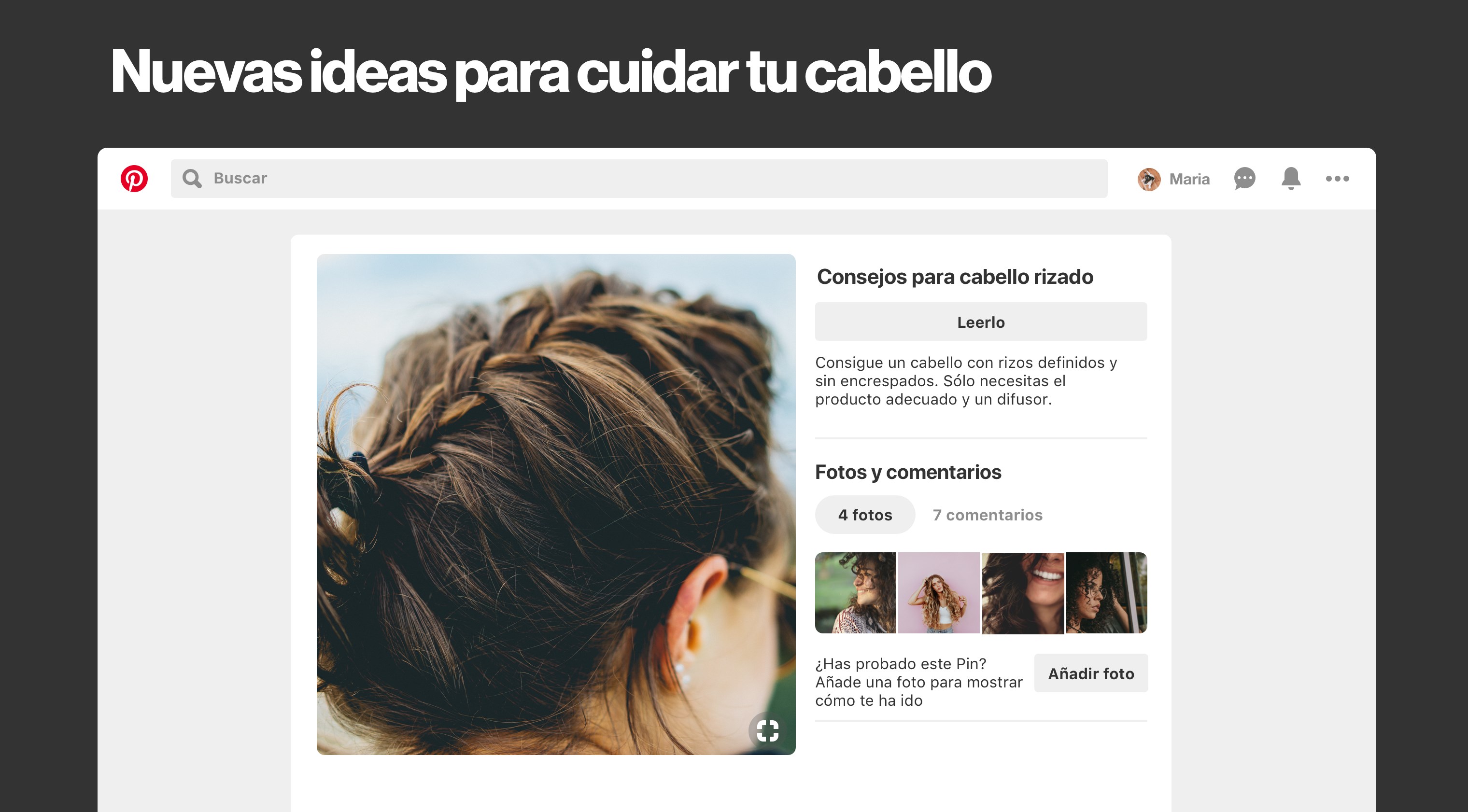 Captura de pantalla de Pinterest
