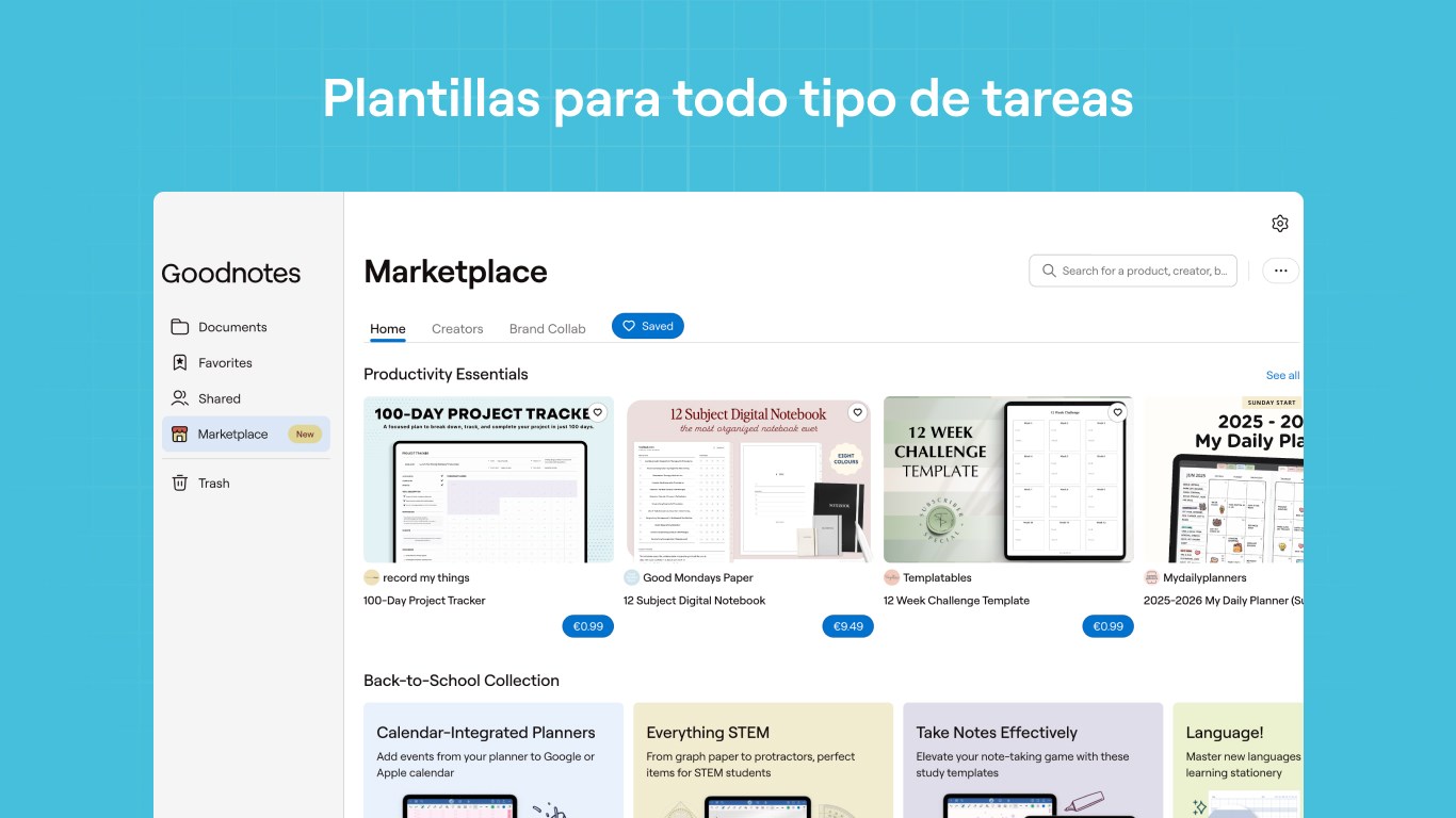 Captura de pantalla de Goodnotes: AI notas, docs, PDF