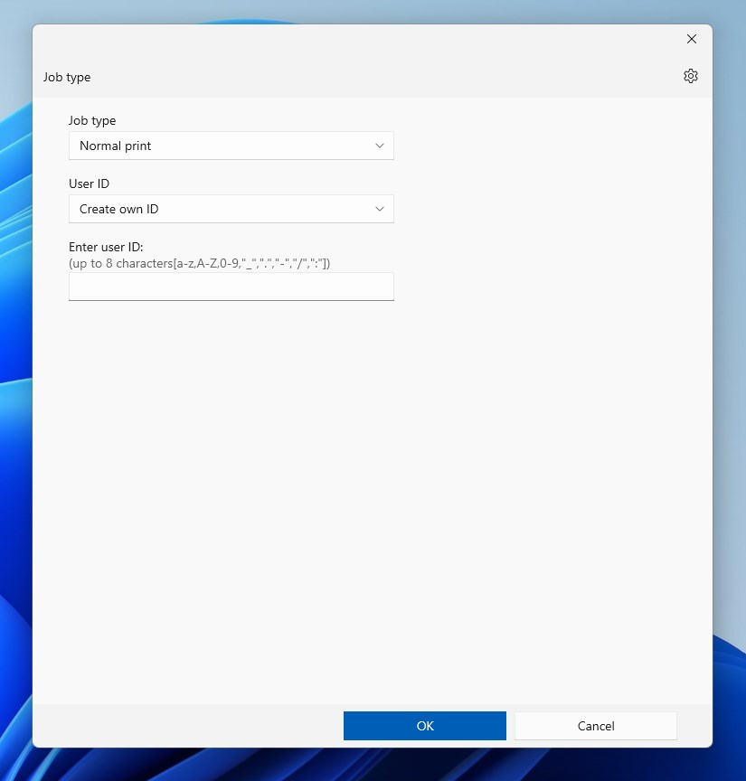Captura de pantalla de RICOH Print Support Application
