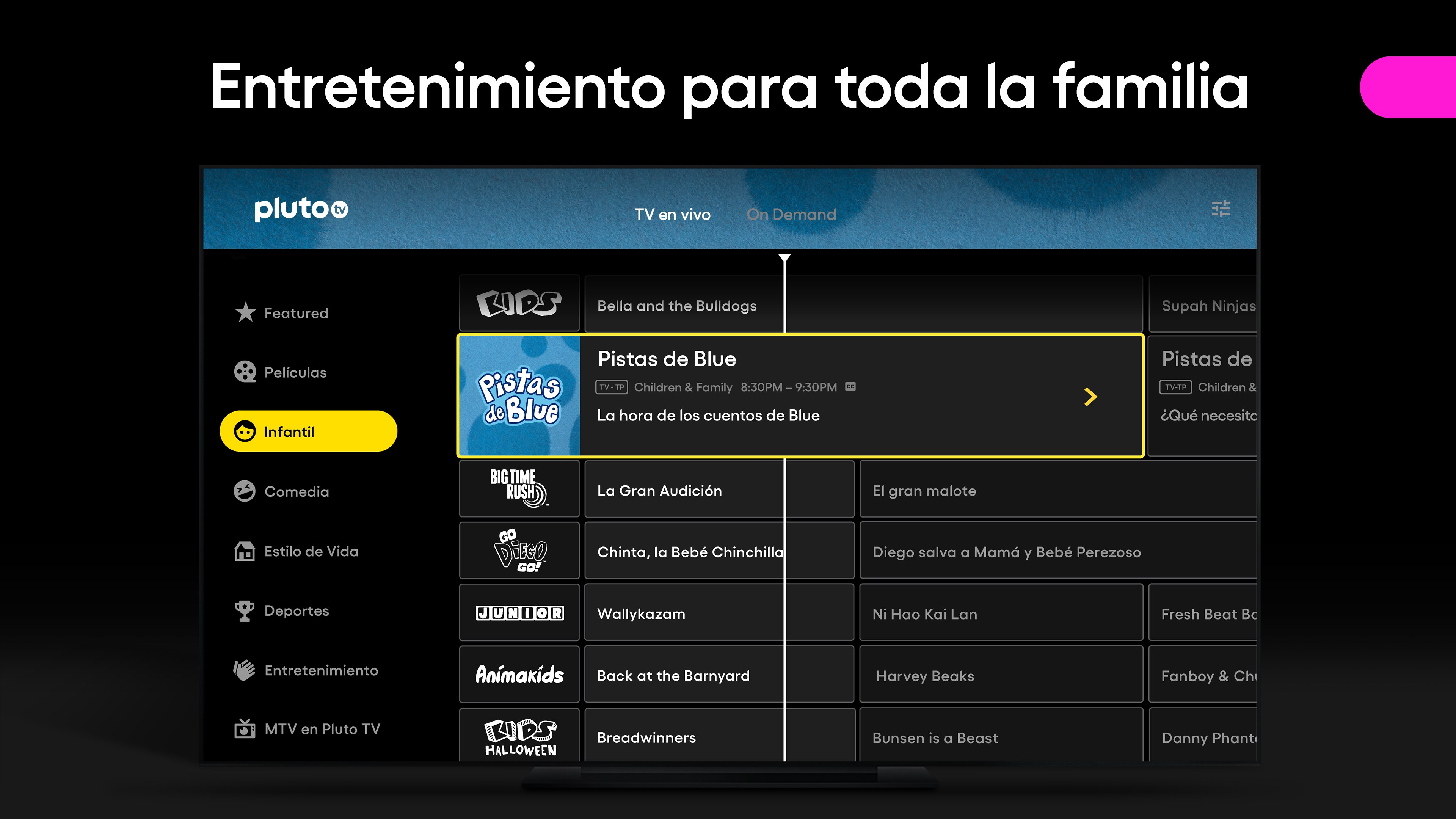 Captura de pantalla de Pluto TV