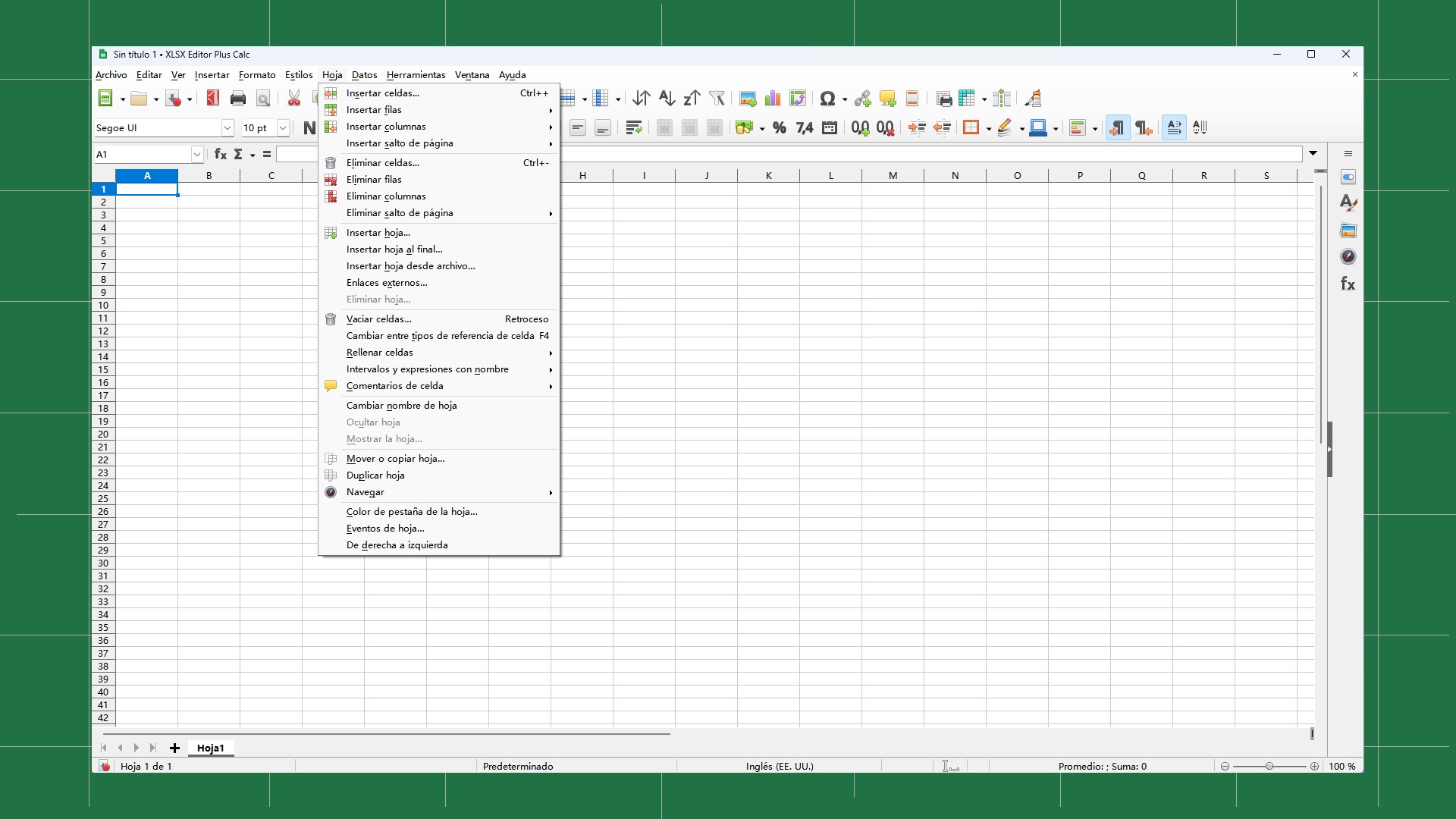 Captura de pantalla de XLSX Editor PLUS