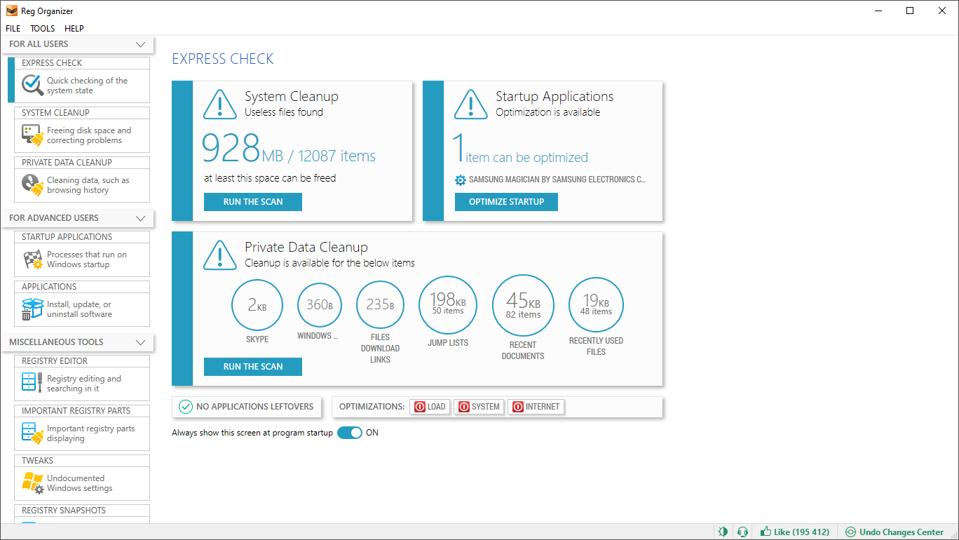 Reg Organizer screenshot